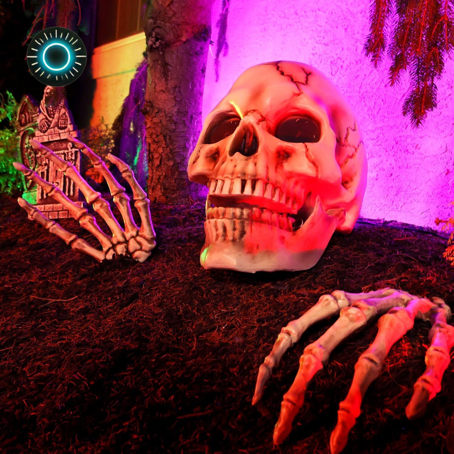 1.3-FT ANIMATRONIC GIANT TALKING SKELETON WITH HANDS HALLOWEEN PROP 2026 NEW