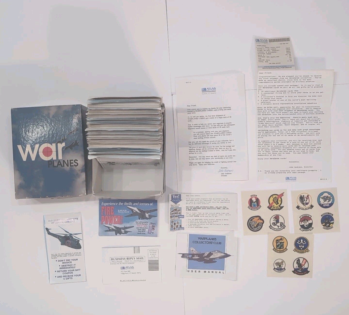Edito-Service Cards 1989 War Planes Collector\'s Club 500 + Stickers Letter Media