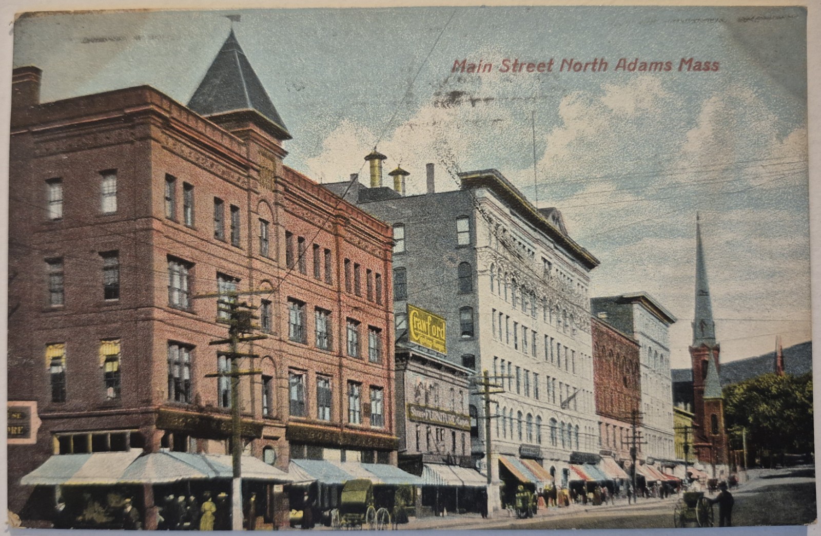 Vintage Postcard Main Street North Adams Massachusetts AA128