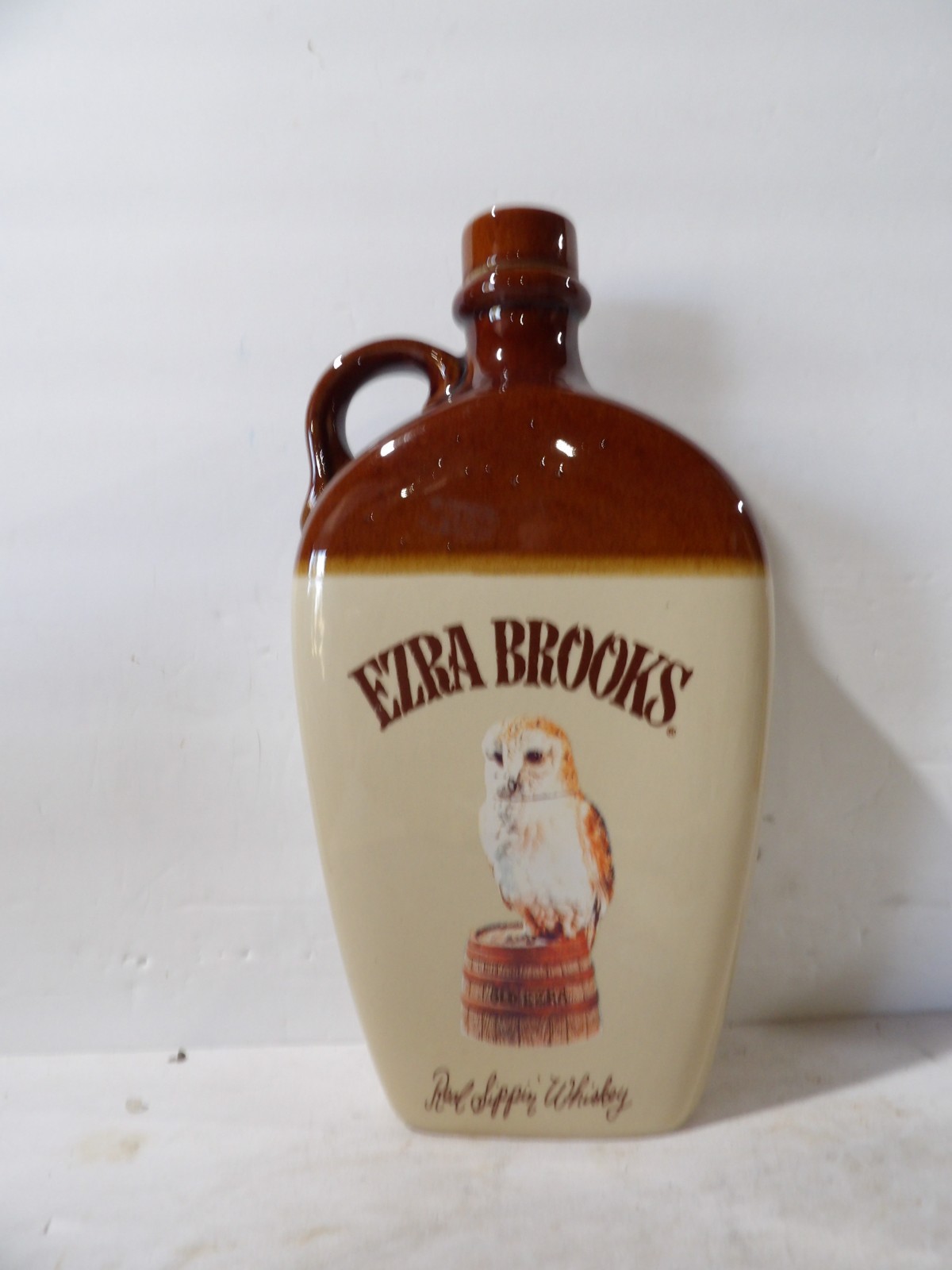 Ezra Brooks Old Ez Owl Whiskey Jug 1.75 Empty Decanter