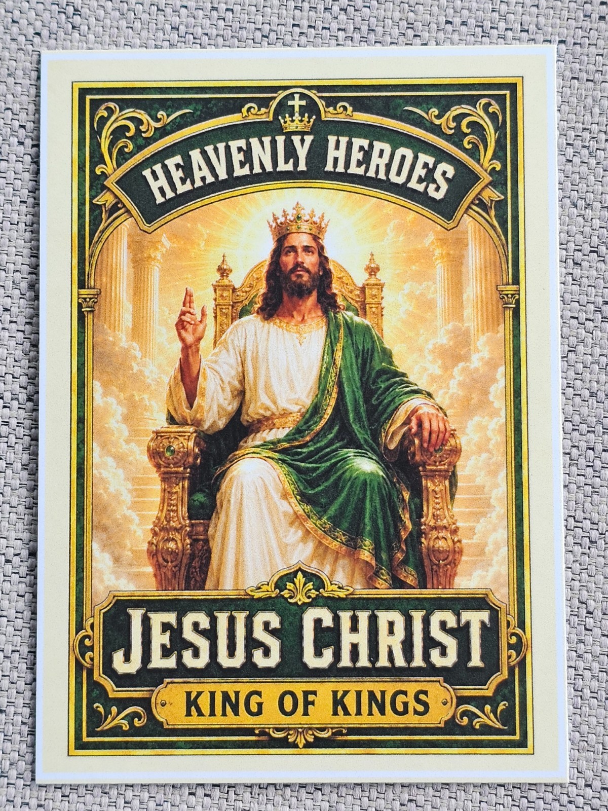 Jesus Christ King Throne Heaven ACEO Trading Card Prayer Holy Christian Bible