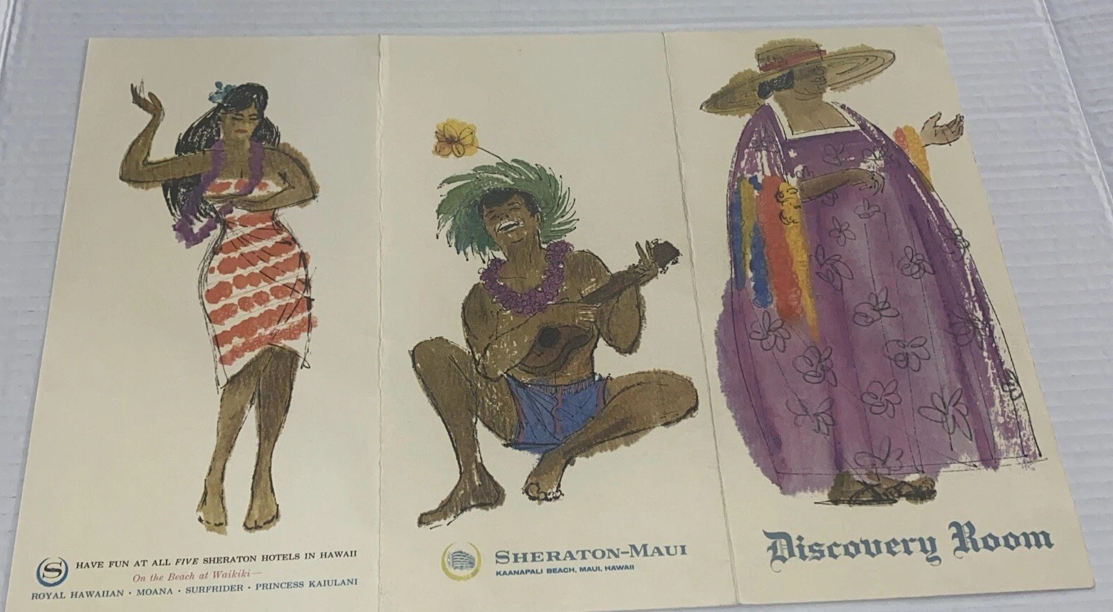 Vintage Menu Discovery Room Hawaii Sheraton Maui Kaanapali Rest Tiki Bar Decor