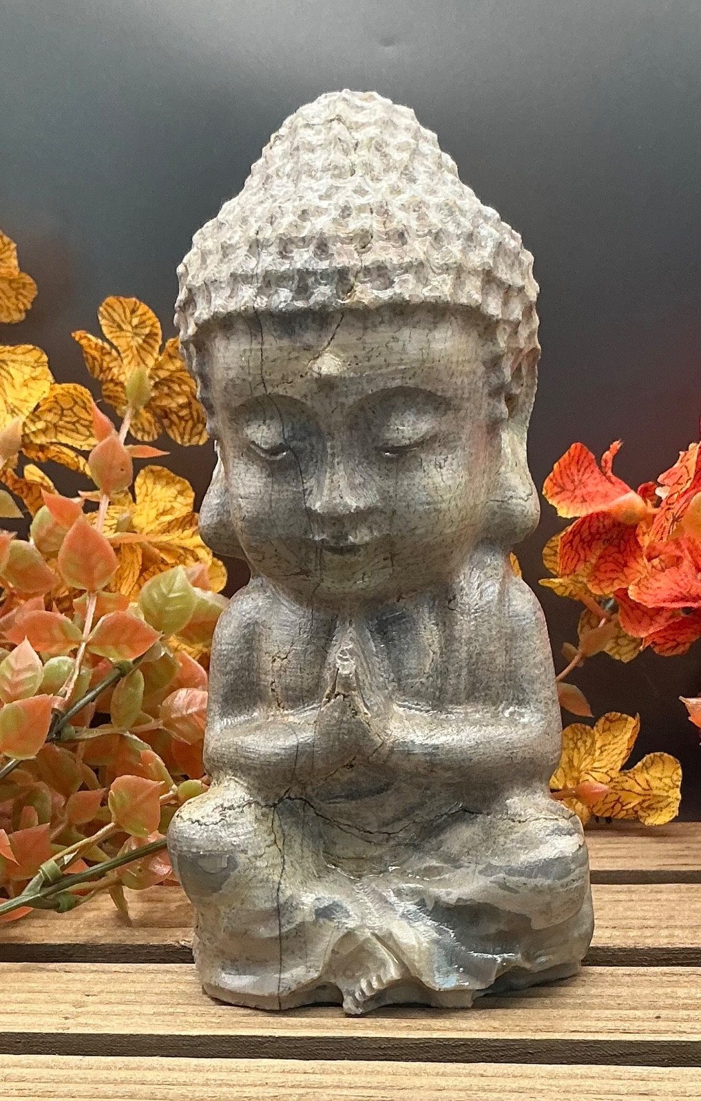 Child Buddha Full Figurine Picture Stone Chohua Crystal Carving 894Grams