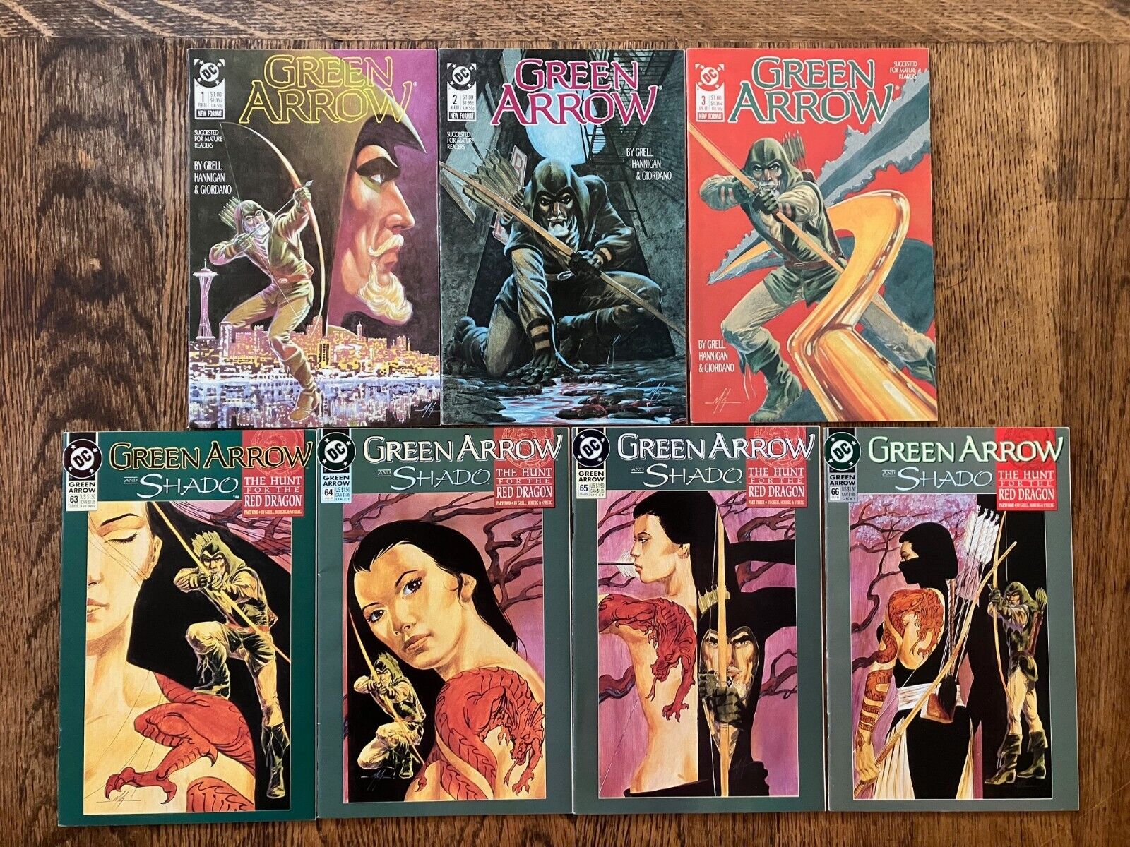 Green Arrow Lot (1988, Grell) #1, 2, 3 + 63, 64, 65, 66 Hunt for Red Dragon