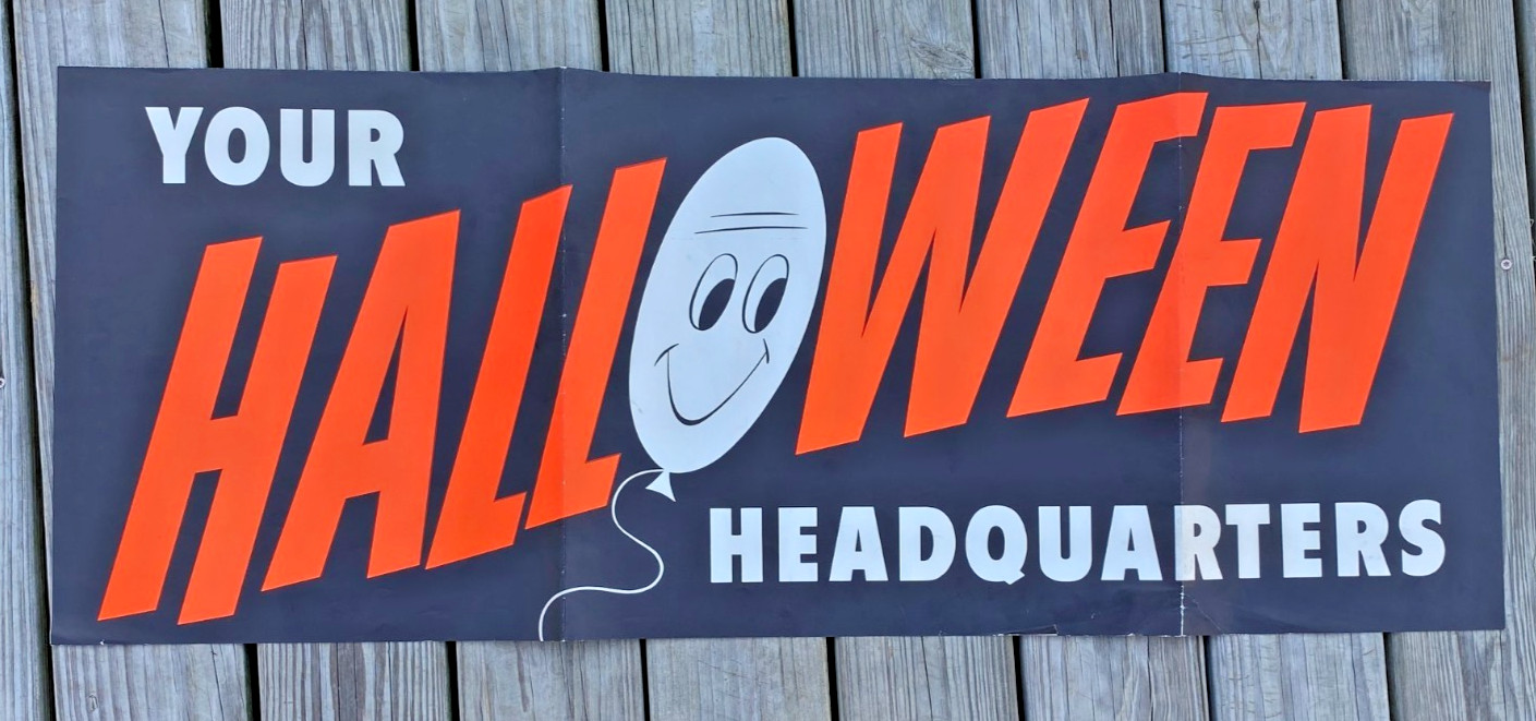 Vintage Ben Franklin 5 and Dime Store Hanging Halloween Sign 44\