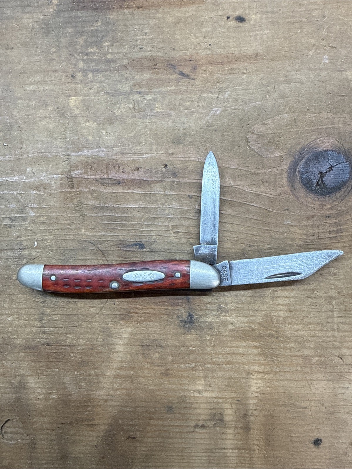 1940-1948 Case XX Jack Knife  Jigged Red Bone 3.25” No 4 Digit # 