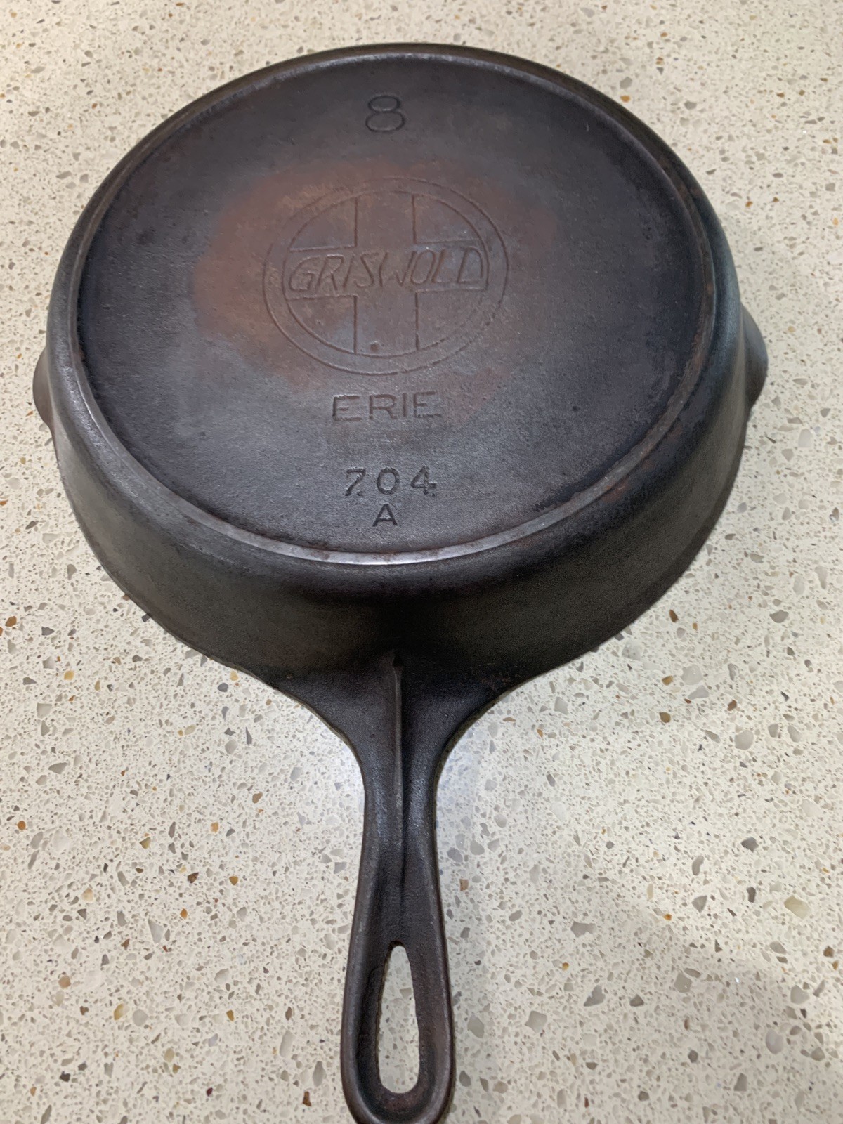GRISWOLD #8 Slant Logo Cast Iron Skillet Pan Smooth Bottom 704A 1909-1916