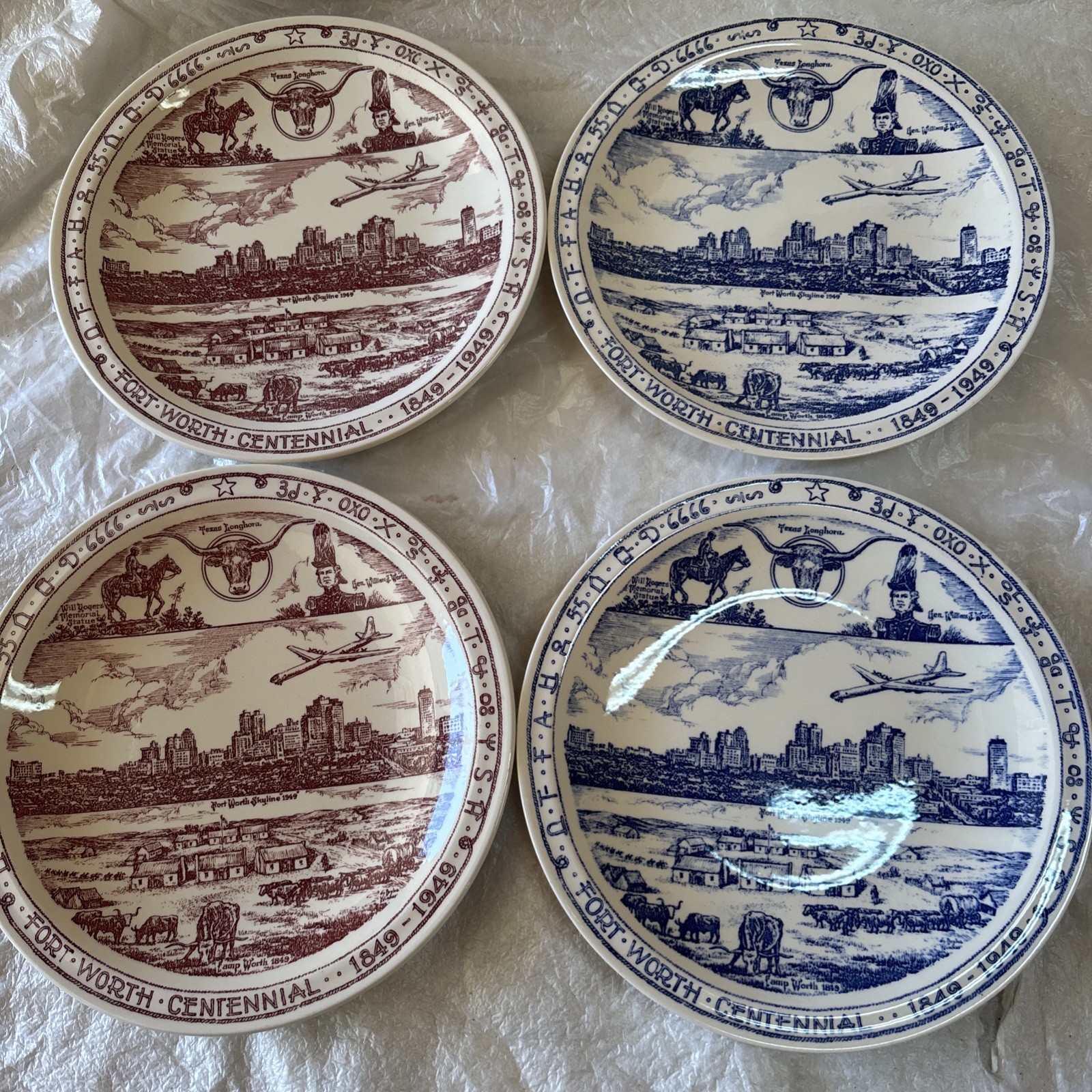 Vintage 1949 Fort Worth Texas Centennial Plate Stripling’s Dept by Vernon Kilns