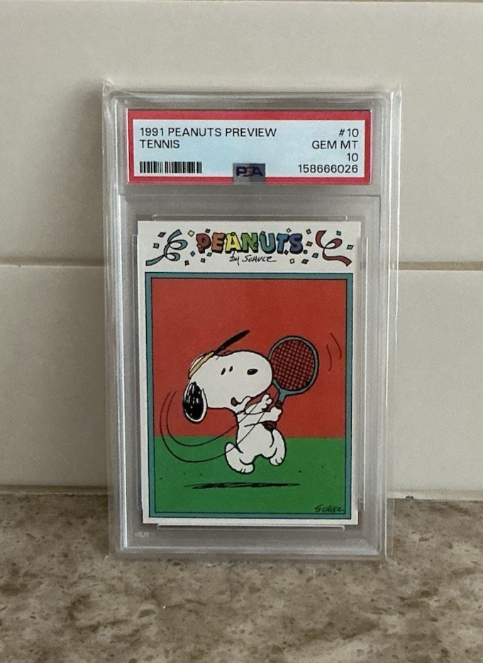PSA 10 Rare 1991 Peanuts Preview Tennis Snoopy #10 Charles Schulz