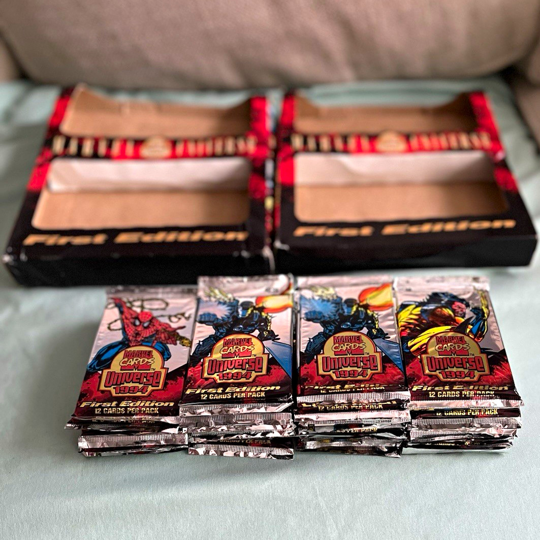 Fleer Marvel Universe 1994 1st Edition sealed jumbo packs (38 pack lot)