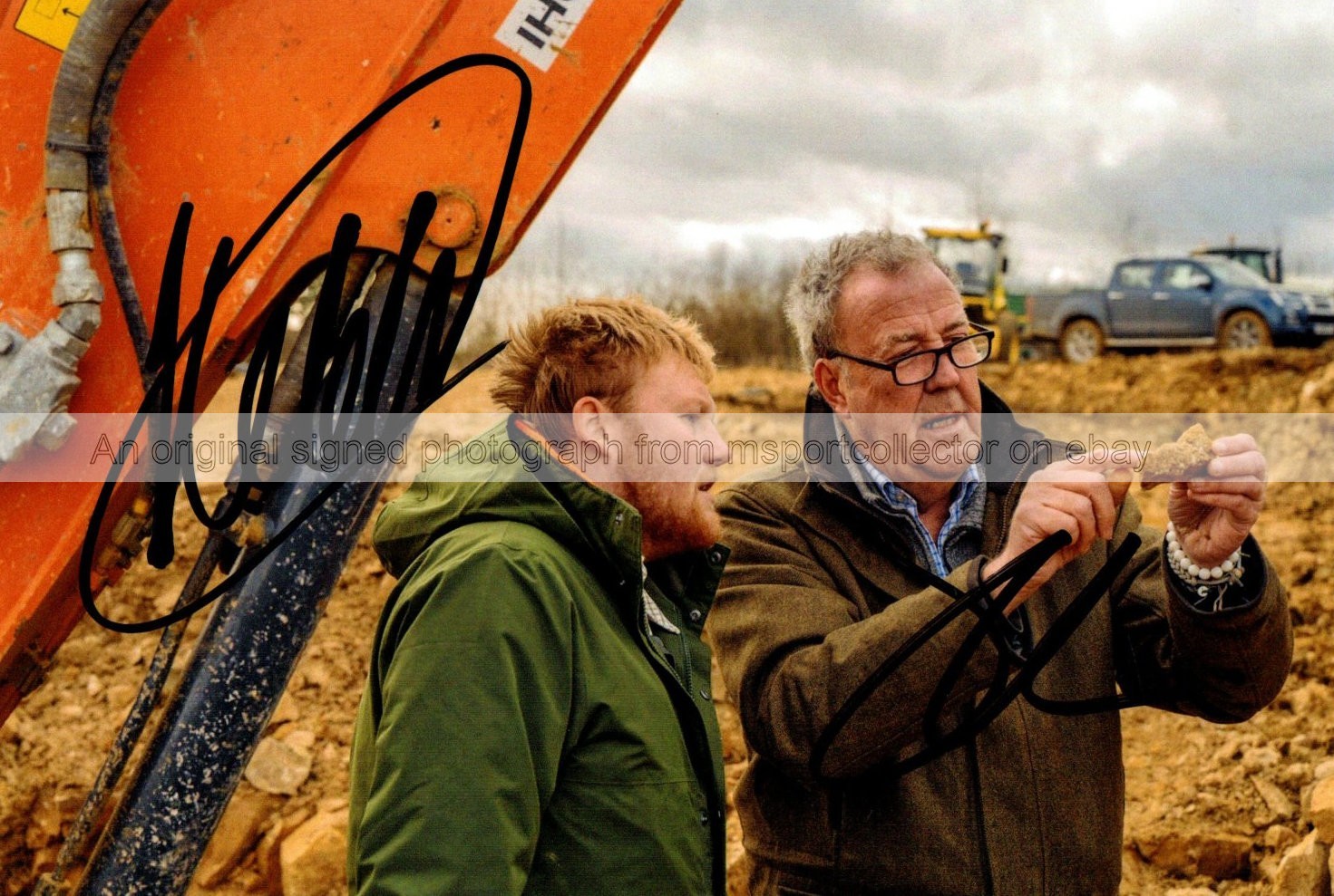 Jeremy Clarkson & Kaleb Cooper TV Farm Signed 7.5 x 5 Photograph *With COA*