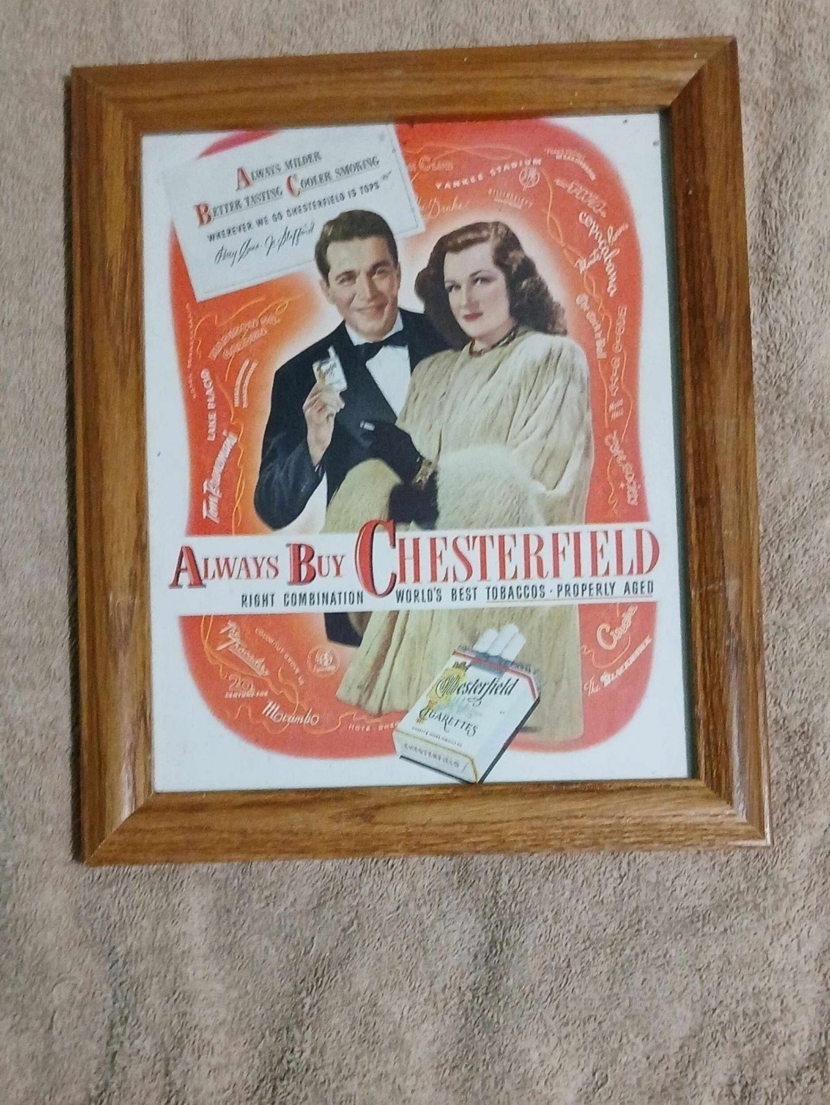 Chesterfield Cigarettes Alan Ladd Columbia Print Ad 1947