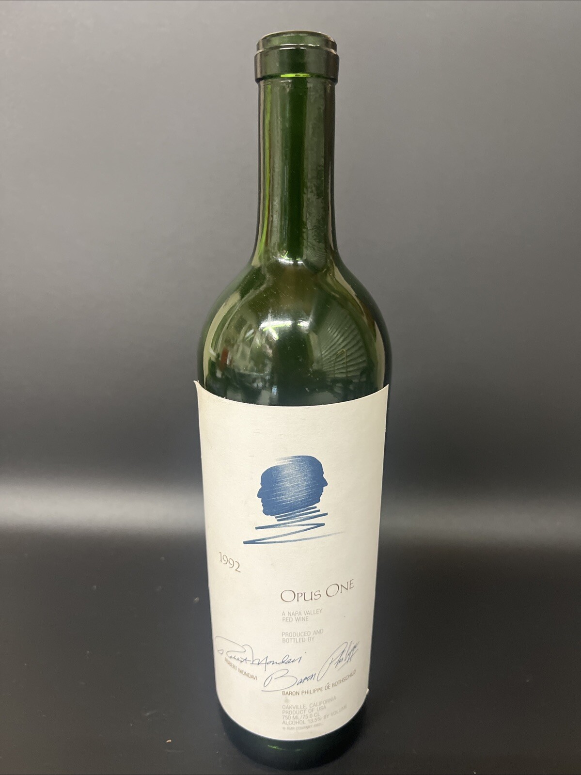 1992 Opus One Napa Valley Wine Empty Bottle Vintage Collectible Cork Inside
