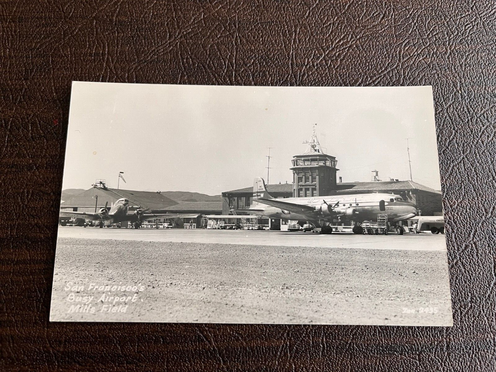 RPPC San Francisco California Airport Scene at Mills Field 1950s NEAT