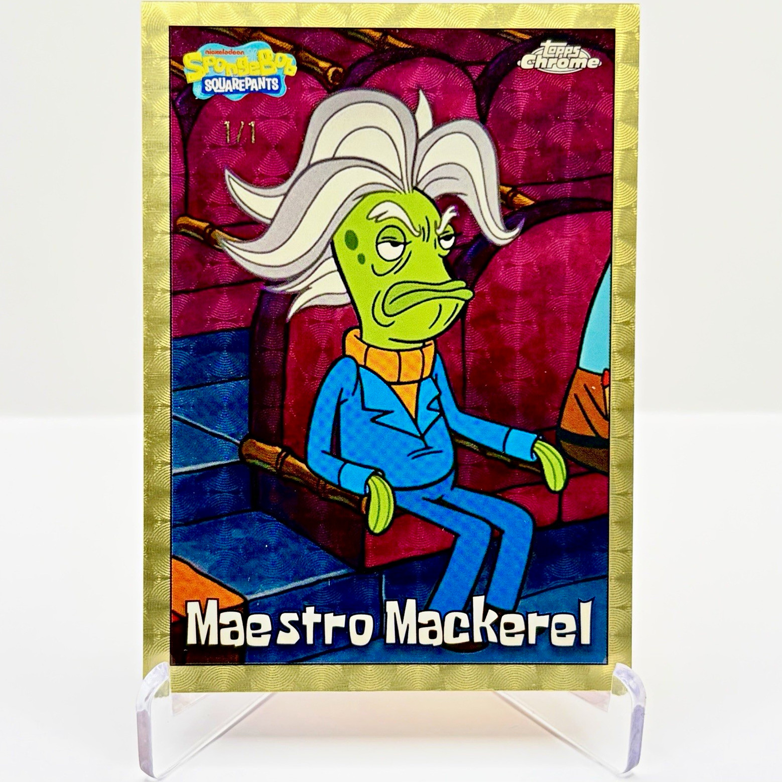 2025 Topps Chrome SpongeBob SquarePants #192 Maestro Mackerel Superfractor 1/1