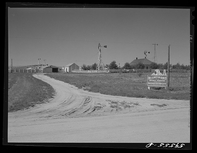 Mitchell Nebraska 1941 Dr C R Watson Hereford Cattle Ranch Sandhills Windmill