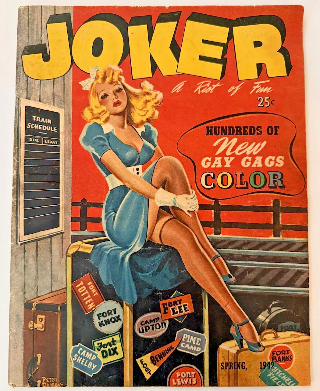 1942 JOKER MAGAZINE #1 Peter Driben COVER Pin-Up Comic book style cartoons photo
