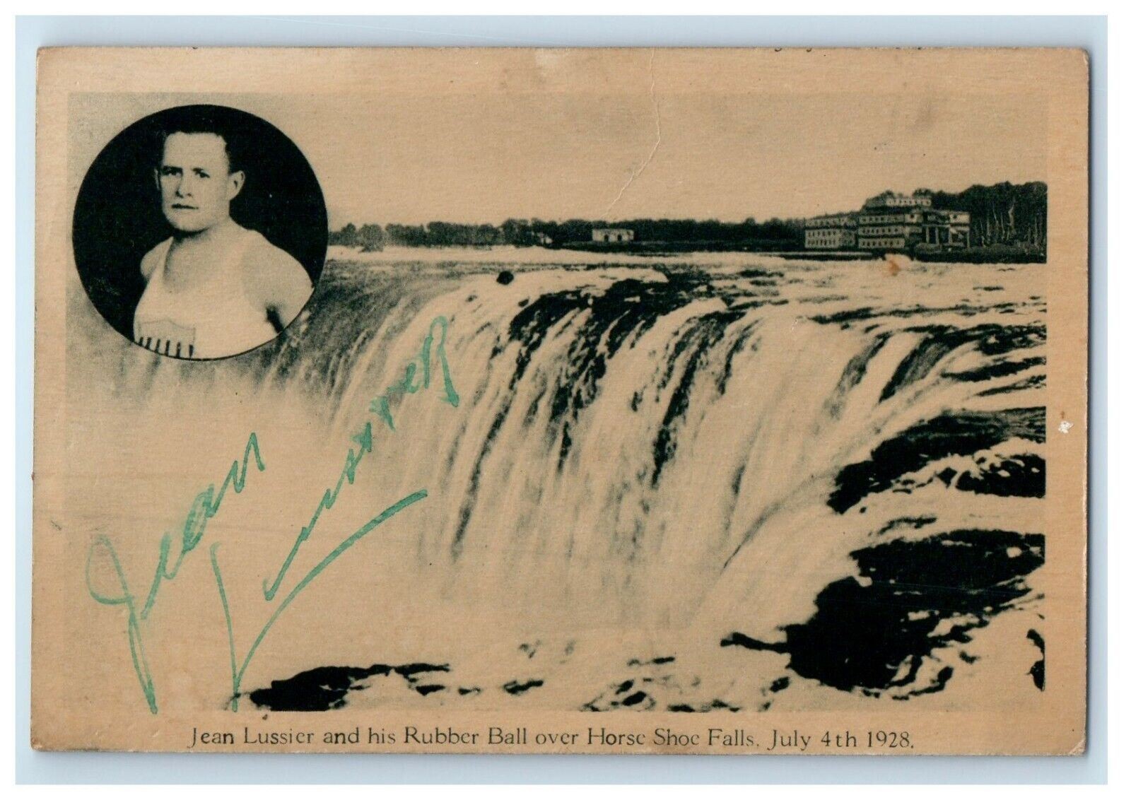 1928 Jean Lussier Daredevil Niagara Falls Autographed Signed Canada Posted