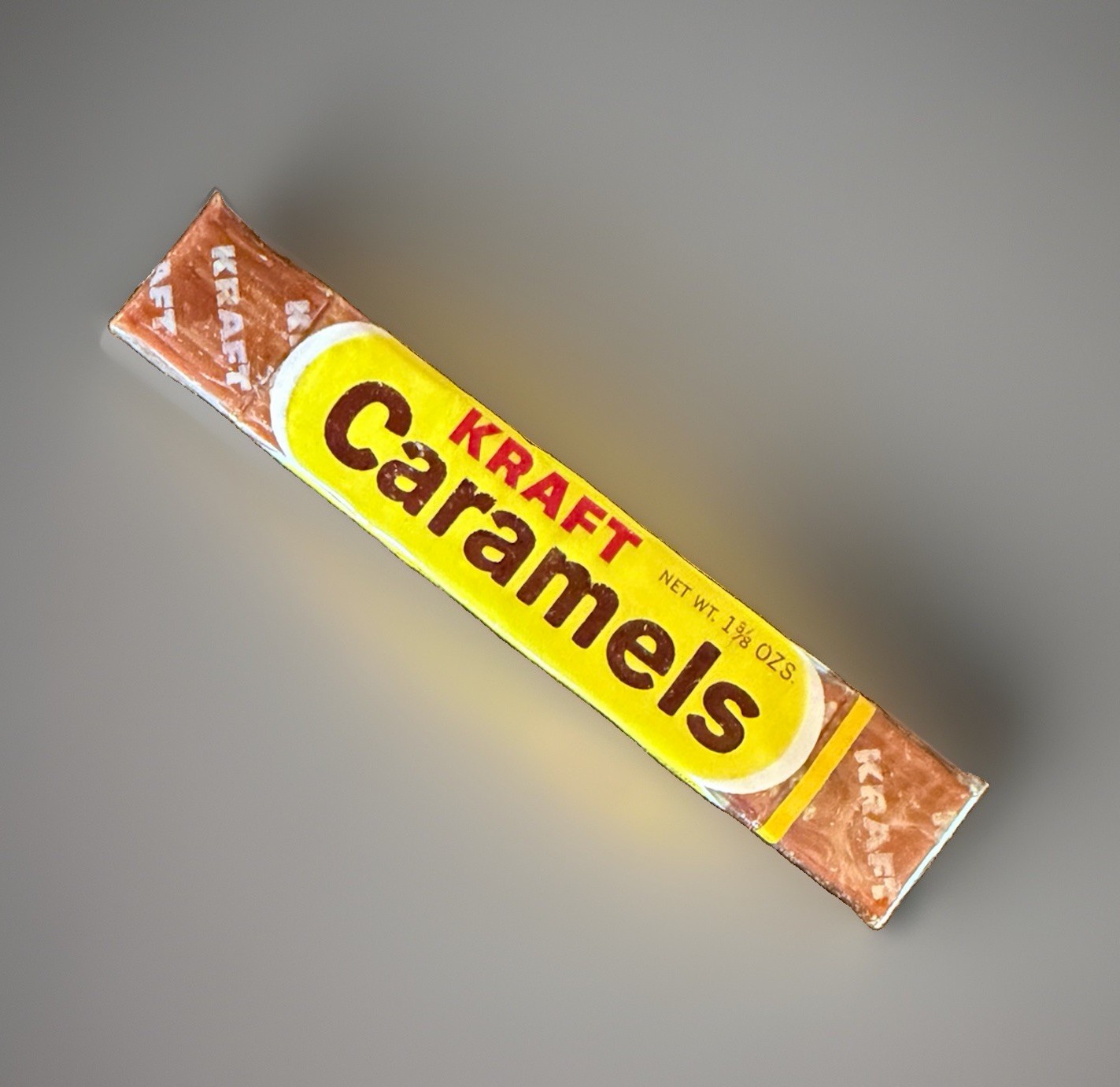 RARE Vintage 1950's KRAFT CARAMELS CANDY Unopened Package w/ 6 Wrapped Pieces