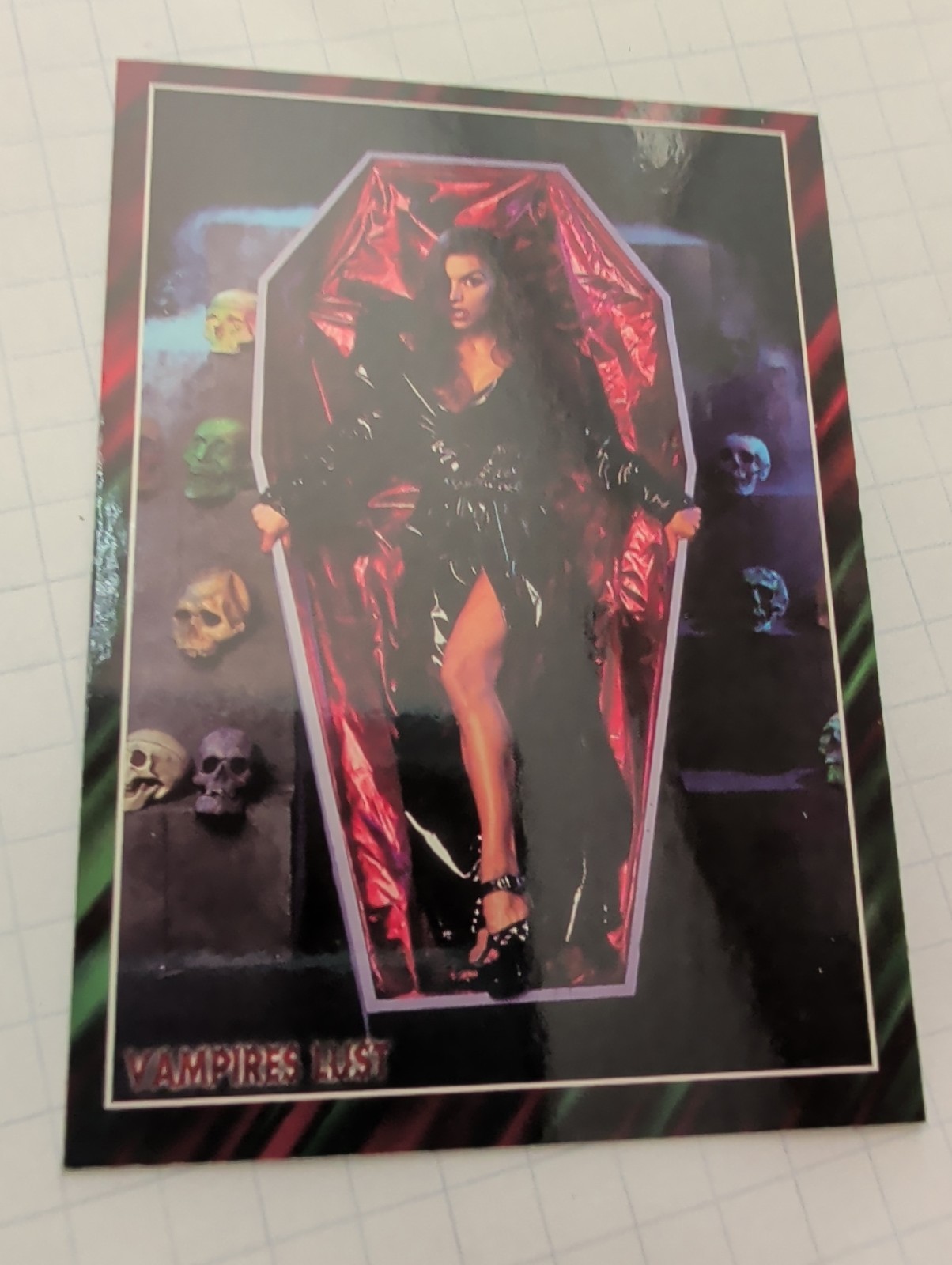 Vampires Lust 1995 Promo Card - The Queen Vampire Among her Prize Trophies