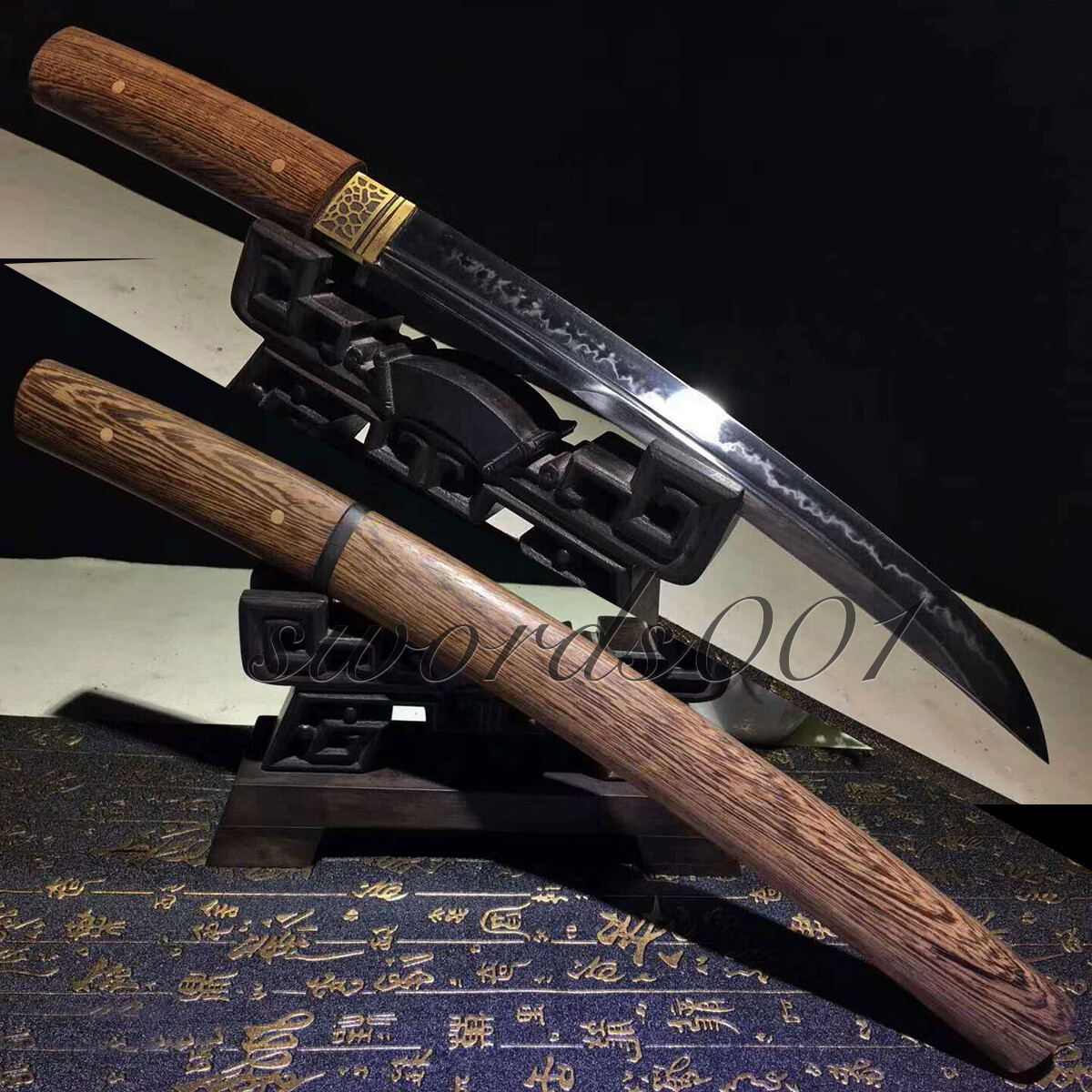 Handmade Sharp Tanto Japanese Samurai Sword T10 Steel Clay Tempered Choji Hamon
