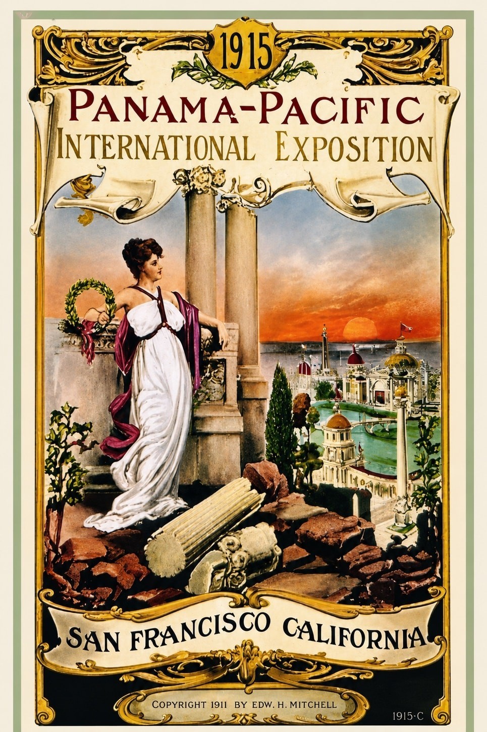 Panama-Pacific International Exposition (1915) Poster - 24x36 200GSM Print 🌄
