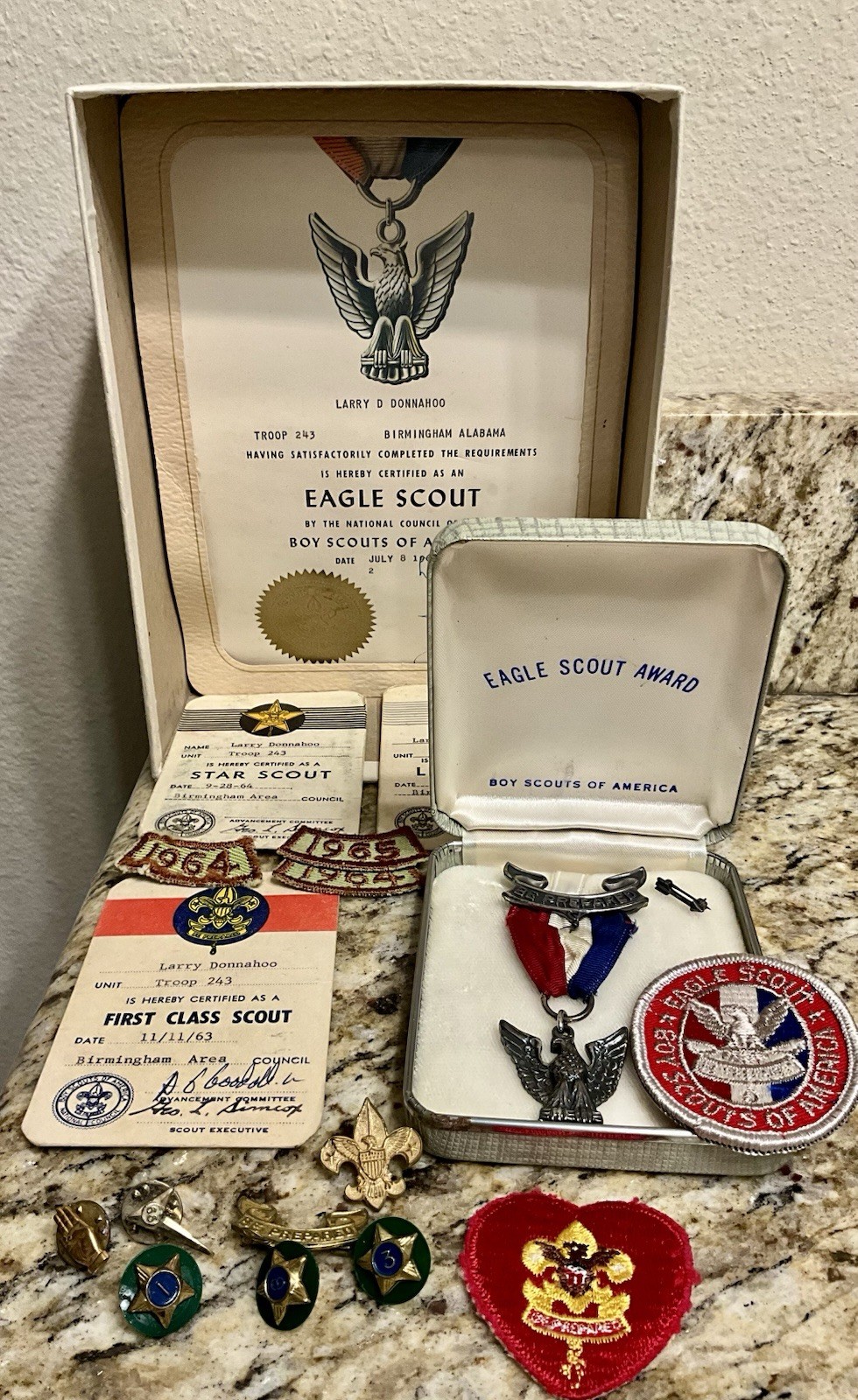 1966 Eagle Scout Medal with Pocket Patch in Presentation Box