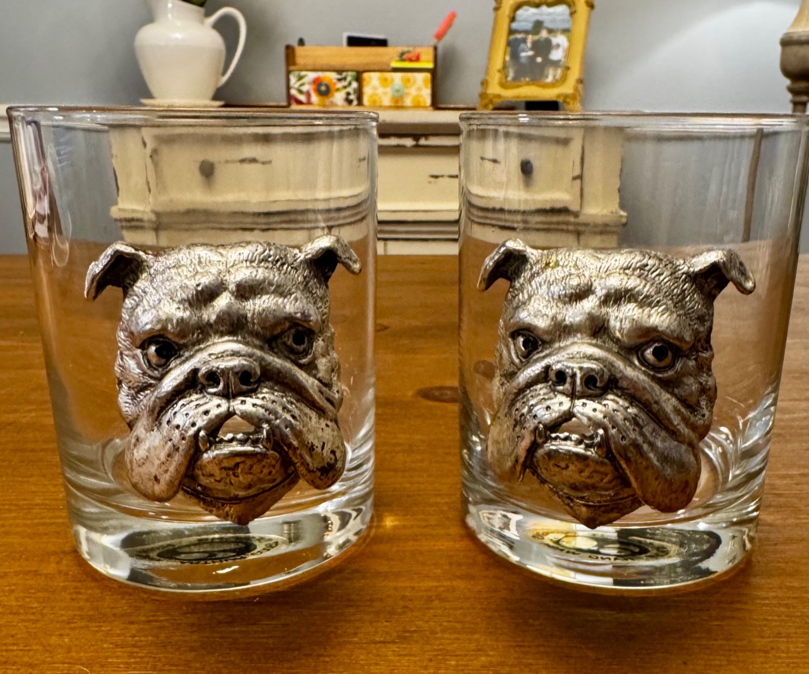 Arthur Court Bulldog Whiskey Glasses - Set of 2