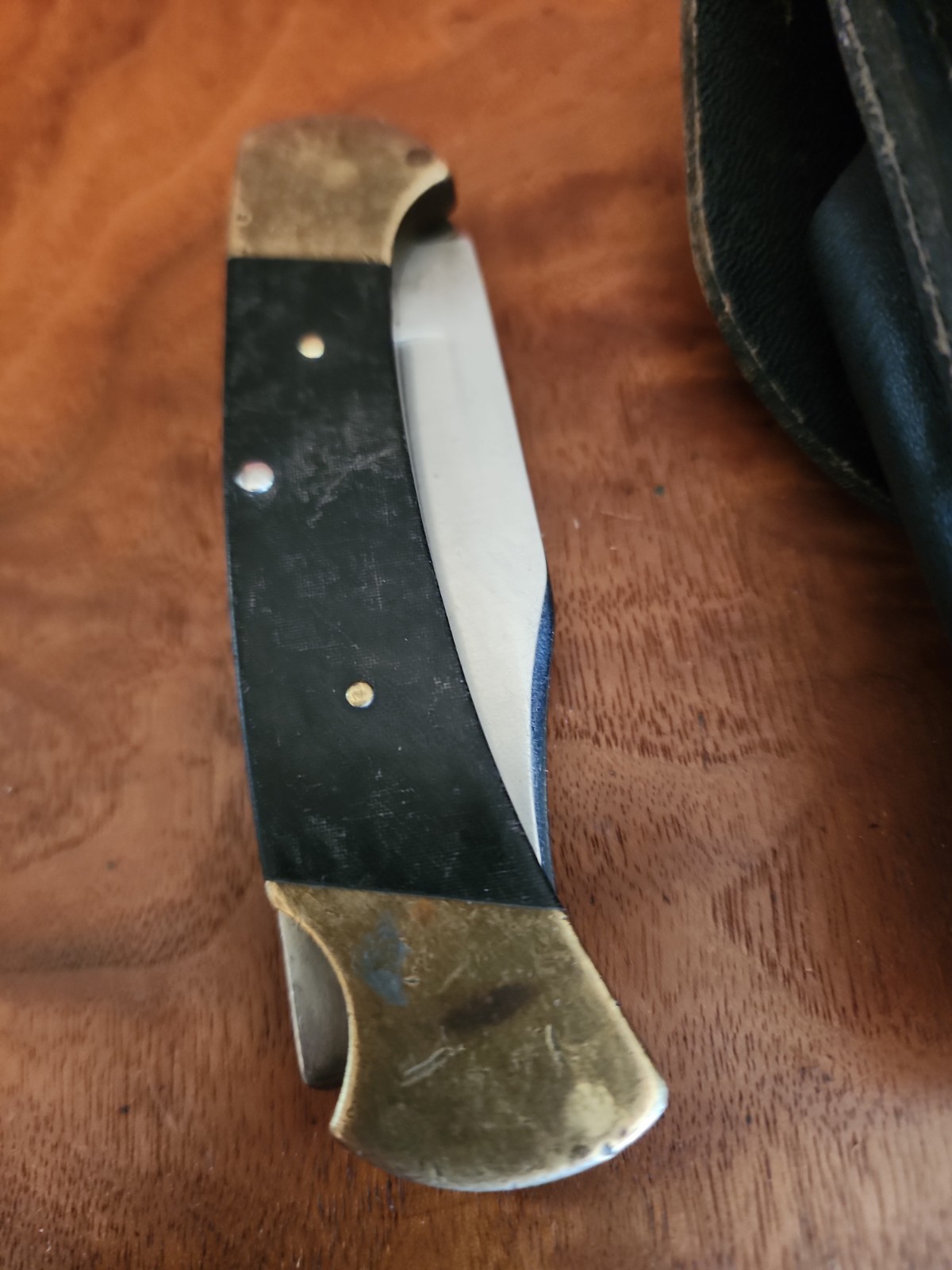 Vtg 70\'s Buck 112 Ranger Folding Pocket Knife W/Sheath USA EUC