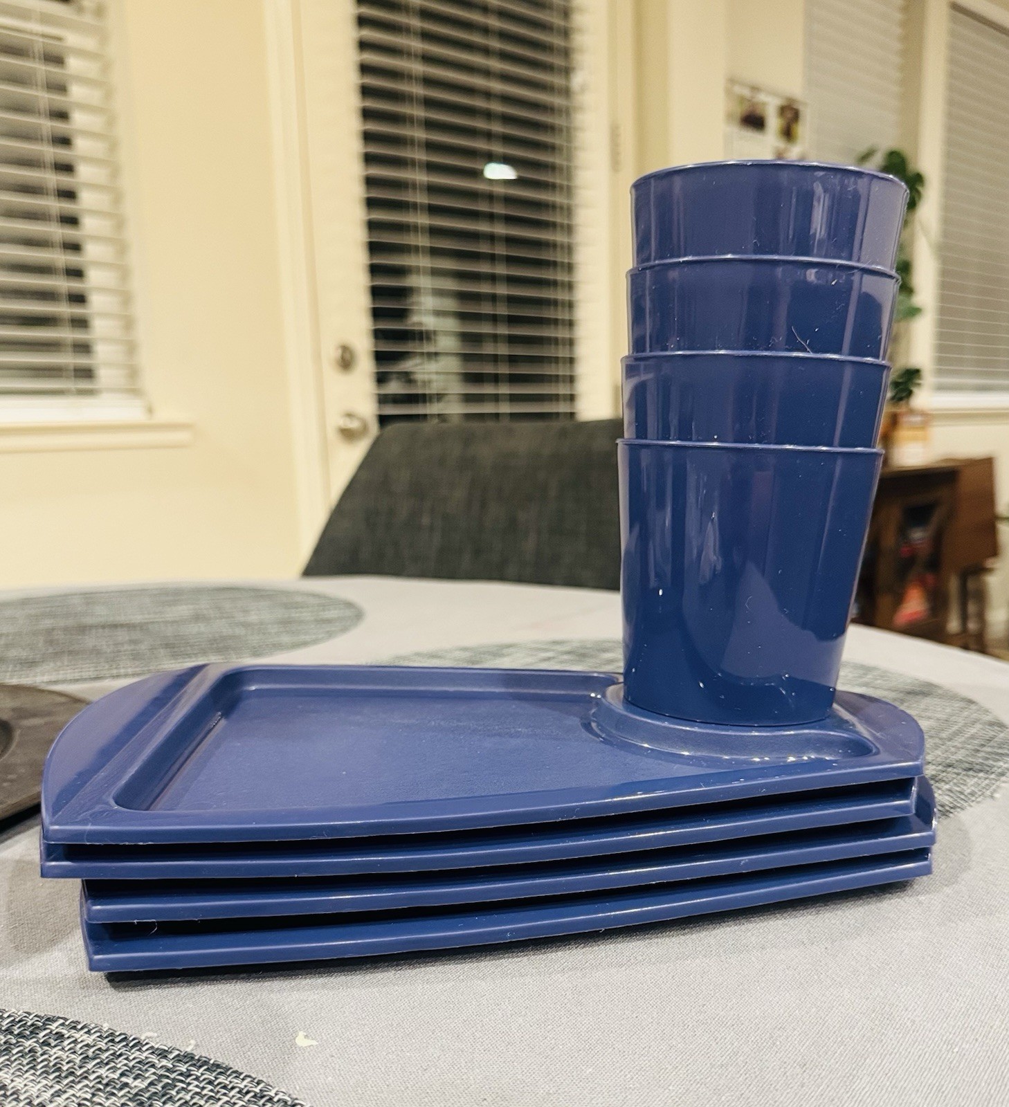 Vintage 1970s Fremware 8-Piece Patio Snack Tray & Cup Set – New Old Stock