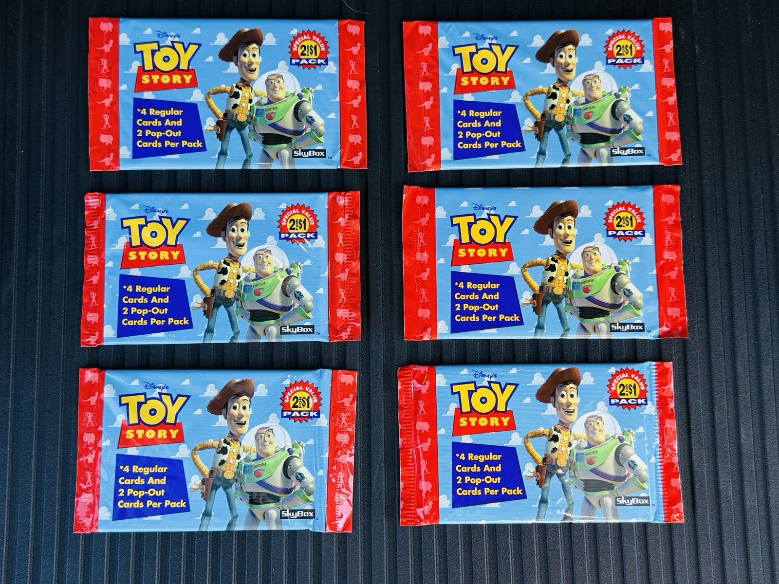 🔥 6x 🔥 1995 Skybox Toy Story Trading Cards Series I Sealed Pack Rare + FREE
