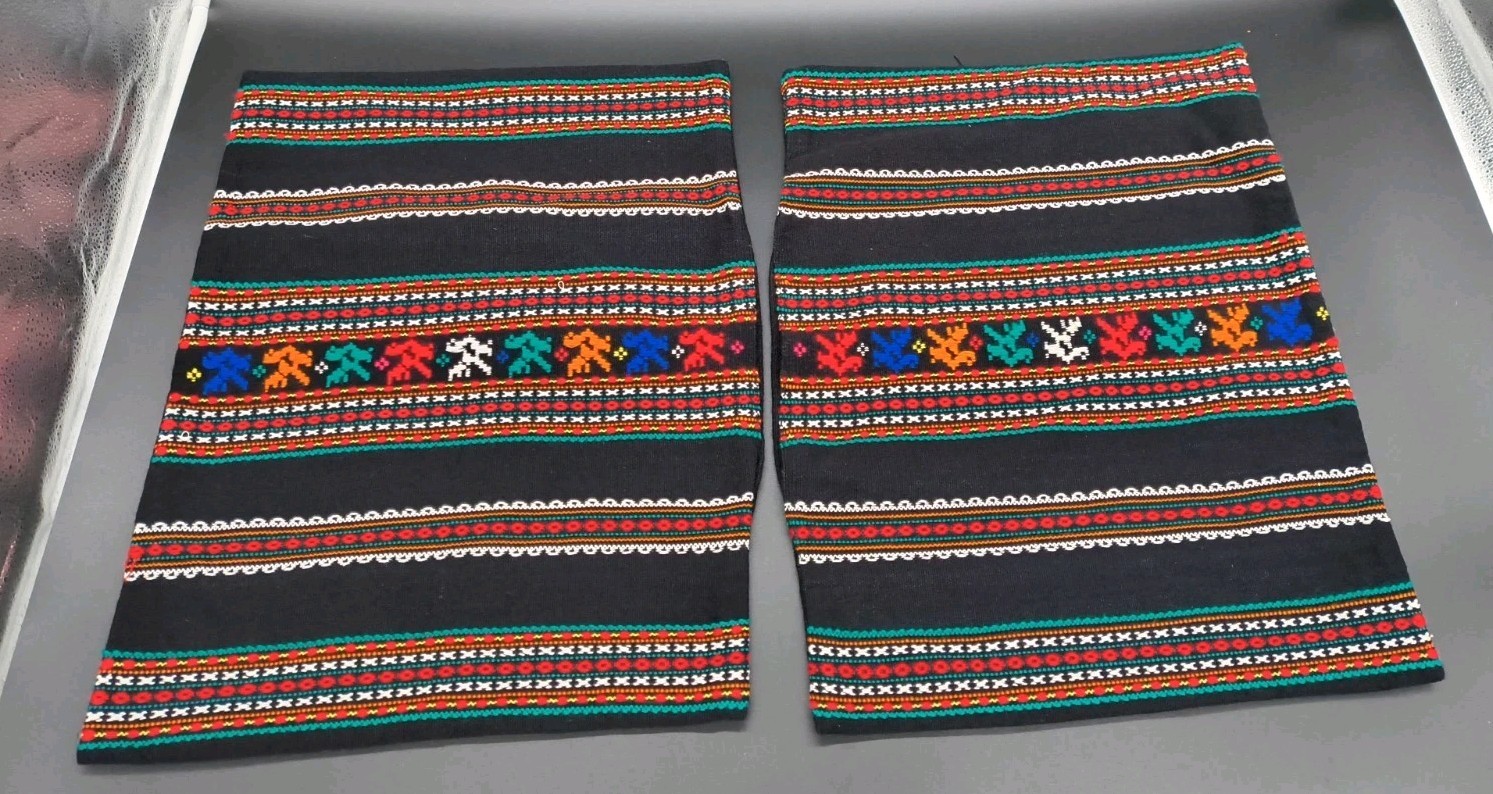 2 Vintage Tharri Style Balochi Woven Throw/Accent Covers-Ethnic Balochi Pattern