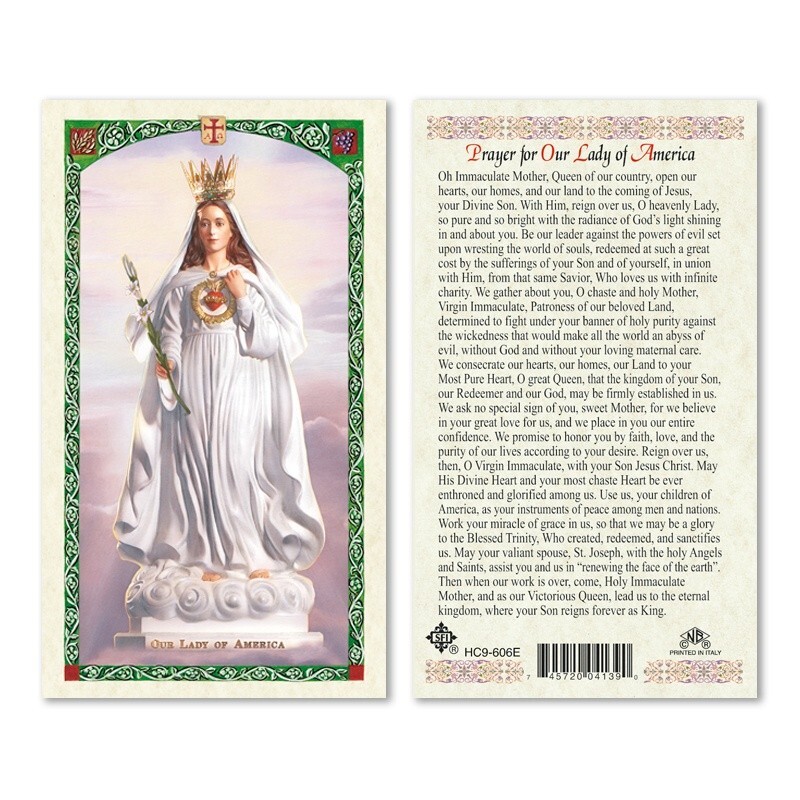 Our Lady of America - Paperstock Holy Card 606ENL
