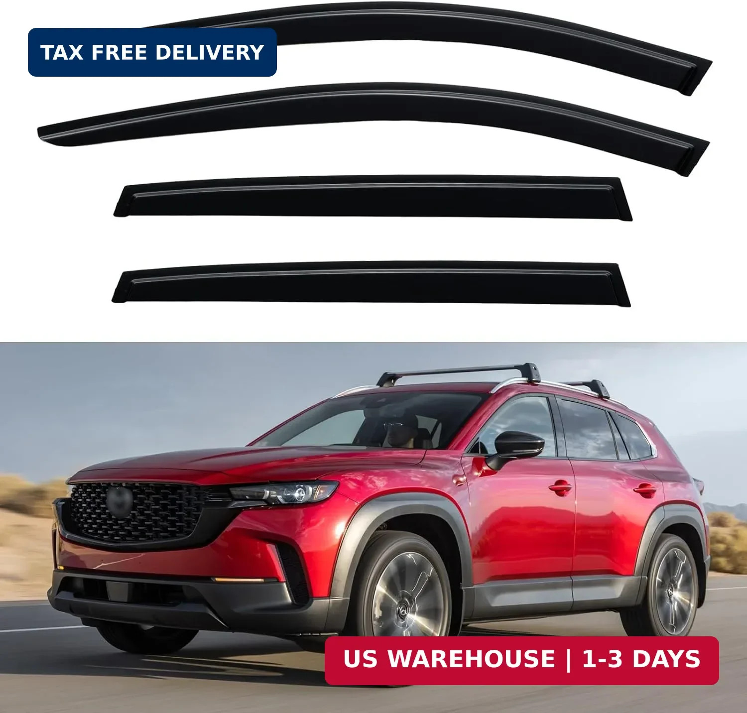 Window Visors Rain Guards for 2023 2024 2025 2026 Mazda CX50 CX-50, Out-Channel