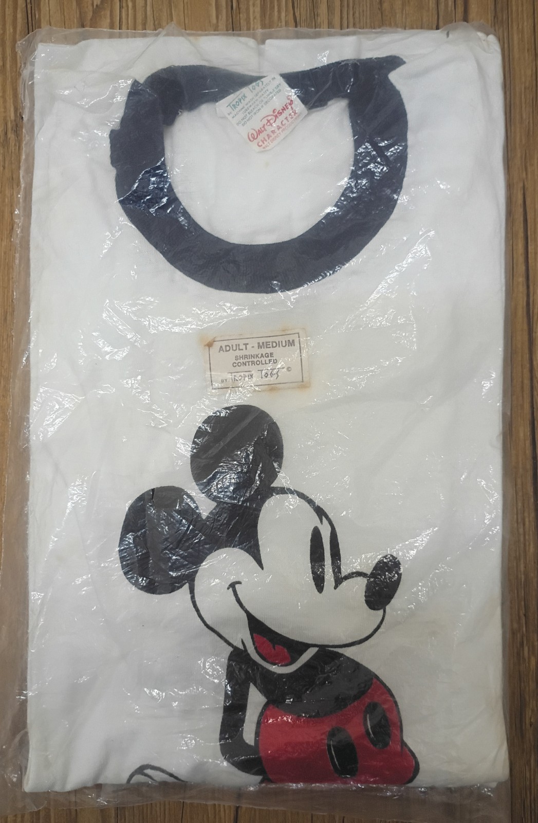 Vintage ~ 1960s NIP Disneyland Mickey Mouse Ringer T-Shirt Adult Medium ~ NOS