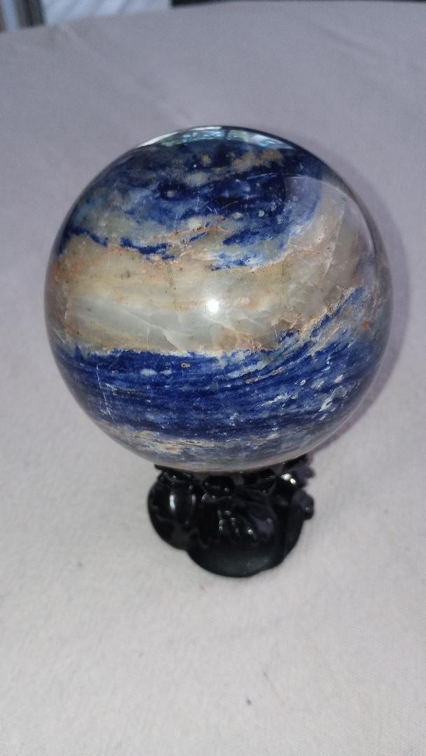 2.8 LB Blue Sodalite Ball Sphere Healing Crystal Natural Gemstone Quartz Stone