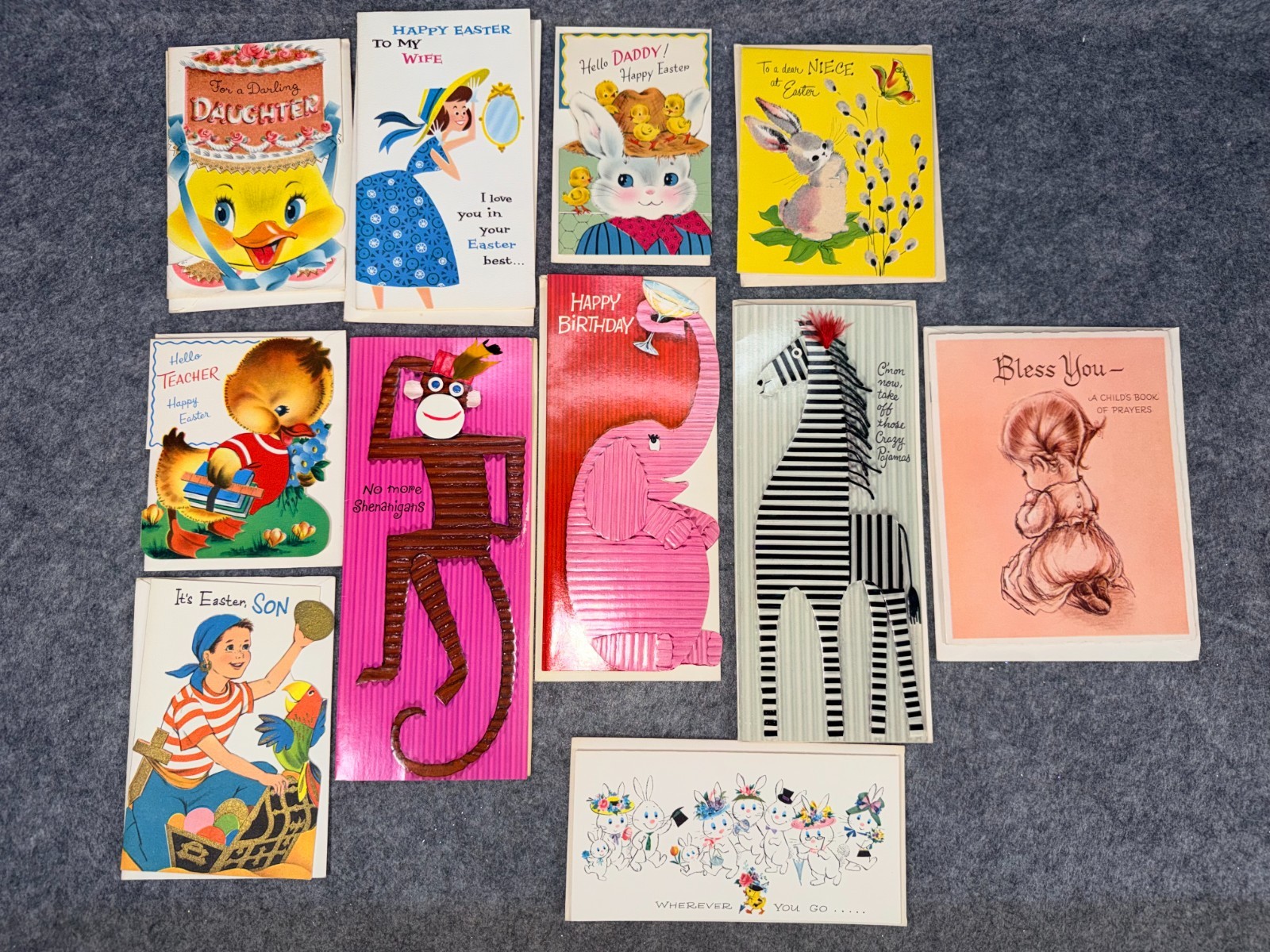 Norcross Greeting Card Vintage Lot of 11 Paper Ephemera Retro MCM Antique Easter