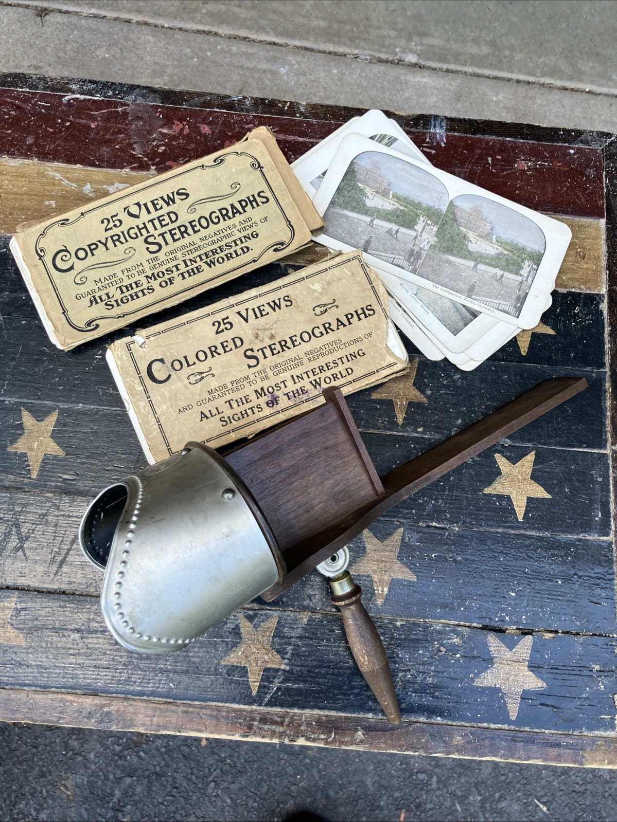 Antique 19th Century Collectible Stereotype Viewer and Stereotype Card Sets