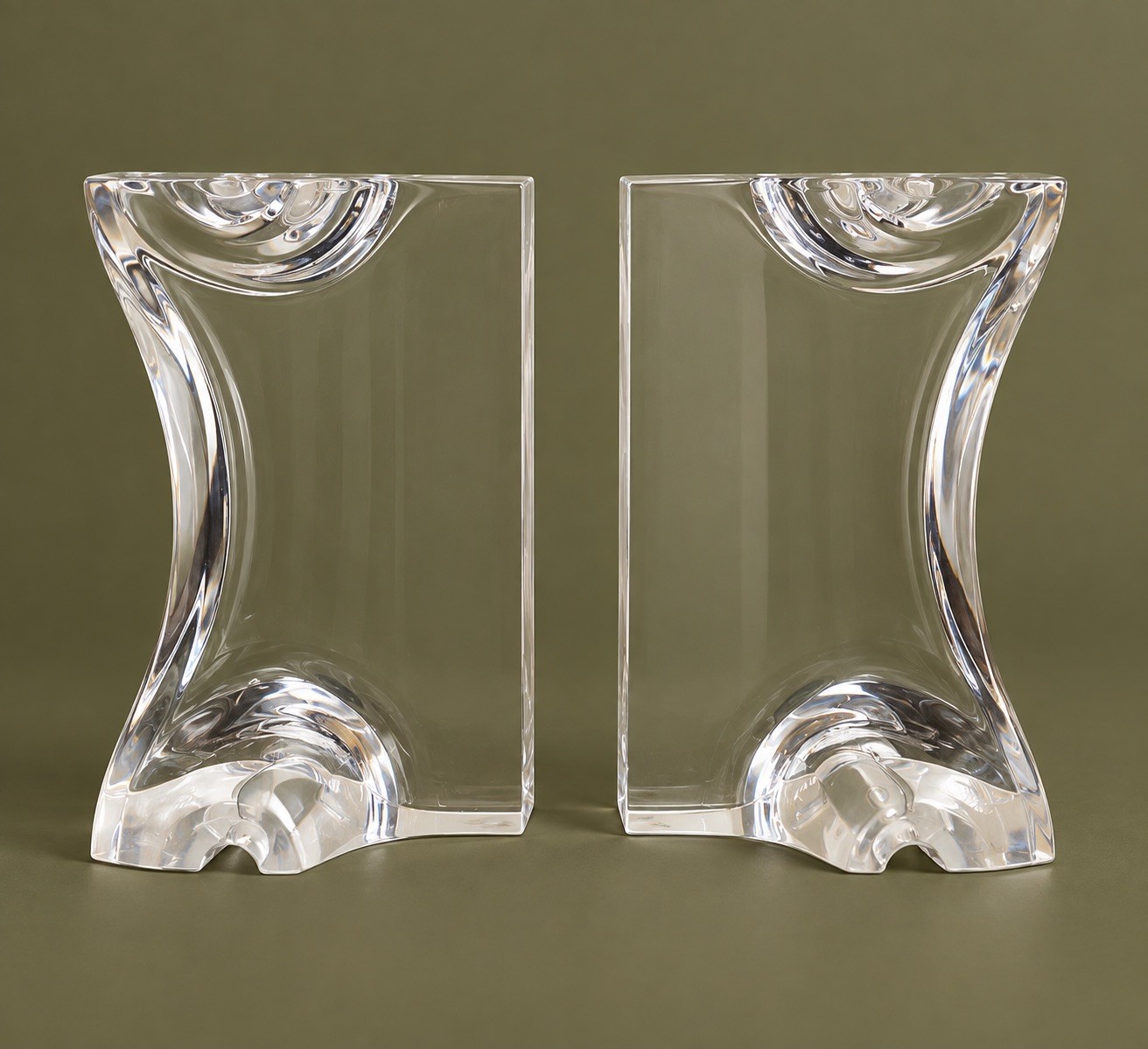 Vintage Astrolite Lucite Bookends Ritts Los Angeles Sculptural Decorative 1970s