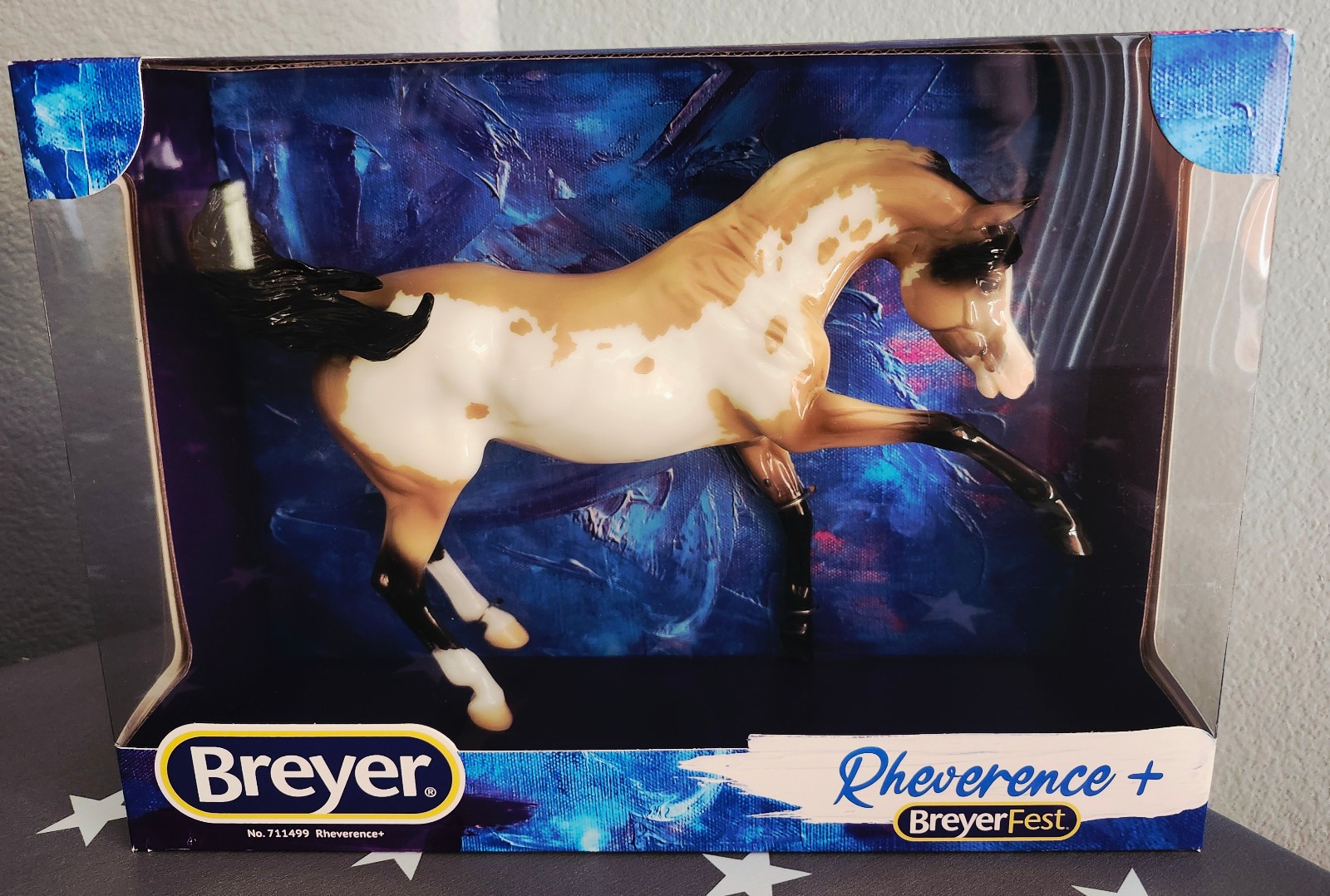 BREYER GLOSSY RHEVERENCE +  BREYERFEST 2021 PINTO ARABIAN NO. 711499 NIB