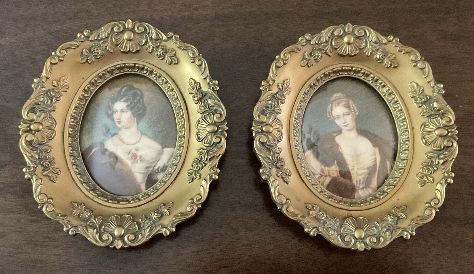 Cameo Creations Vintage Victorian Ornate Oval Portrait Convex Frames Set