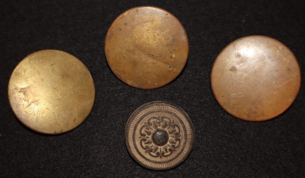 Antique Western Brass Horse Saddle & Tack Rosettes Decorative Pieces Four Pieces