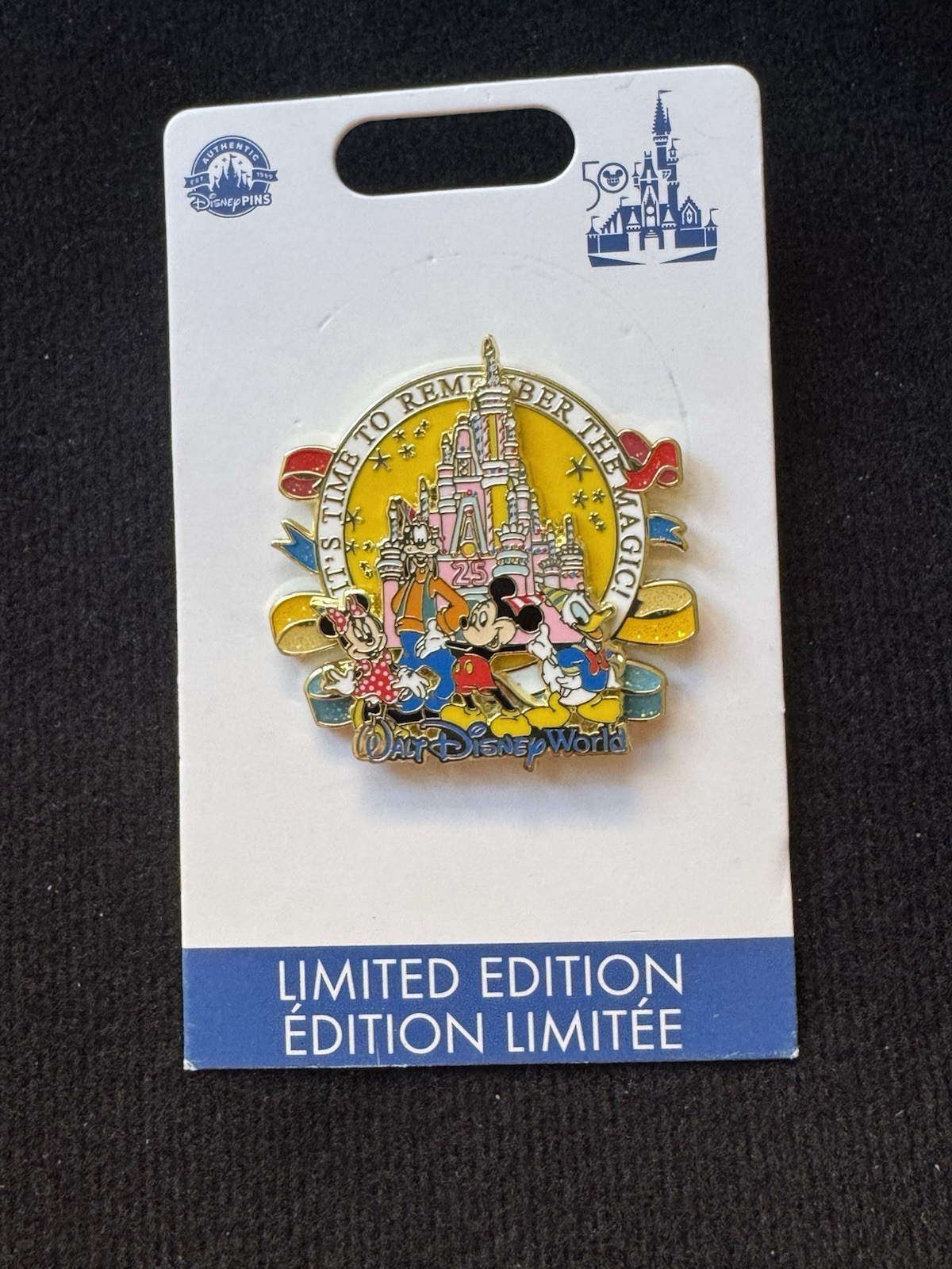 Walt Disney World 50th Anniversary Time To Remember The Magic 25Vault Castle Pin