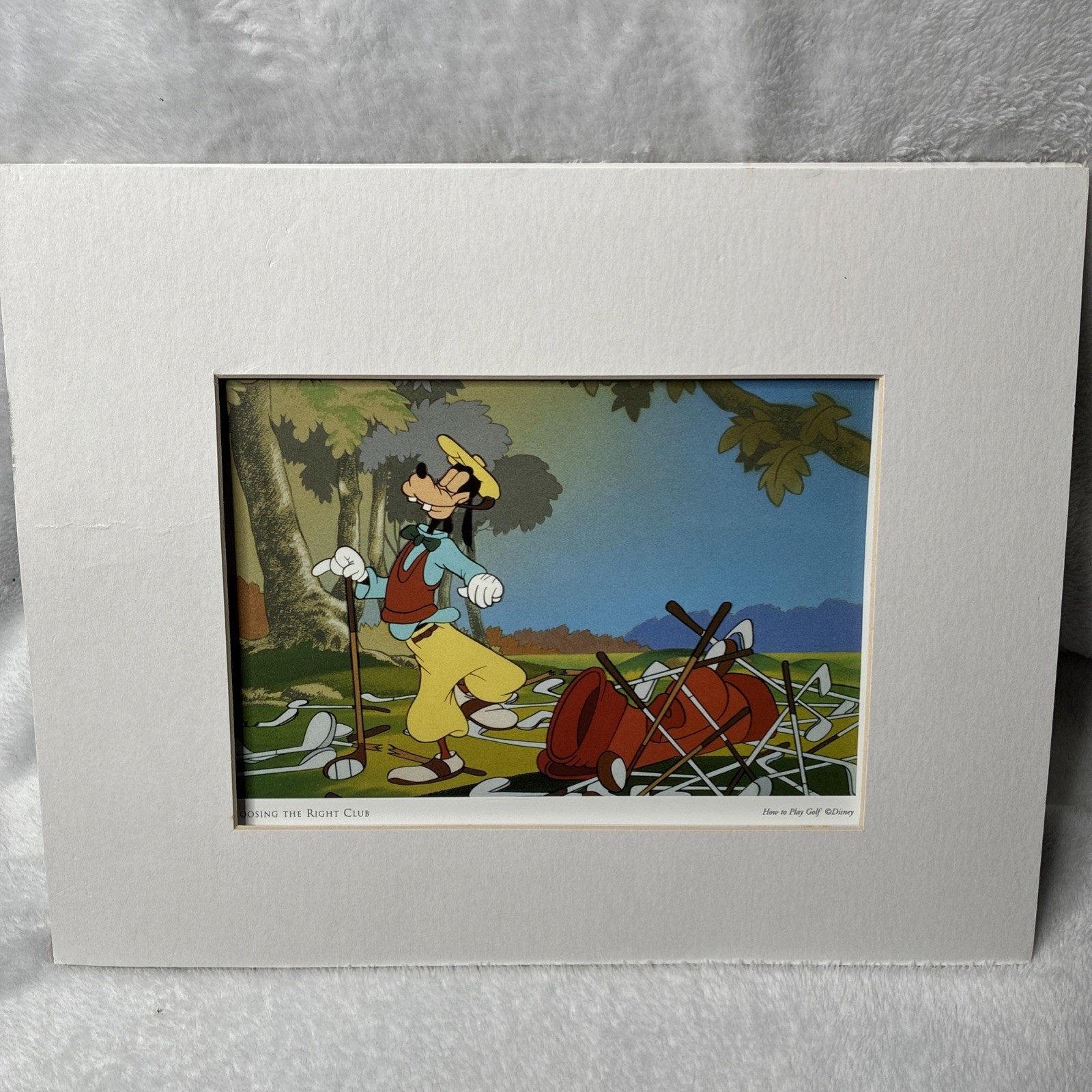 Vintage Disney Goofy Golf Print Goody Choosing The Right Club Framed