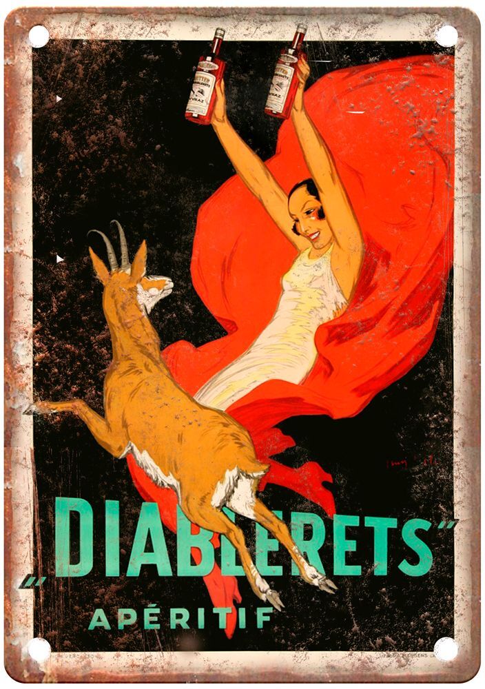 d\'YLEN, Jean Diablerets Apéritif, 1930 Liquor Poster Retro Look Sign E802