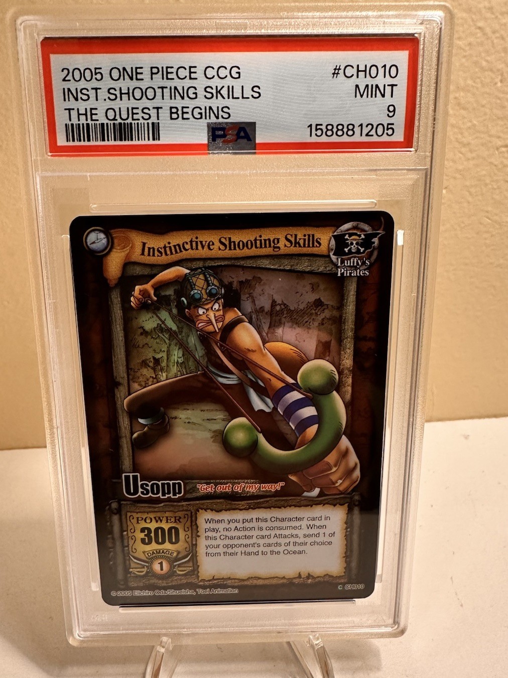 2005 One Piece CCG : Instinctive Shooting Skills : The Quest Begins : PSA 9 