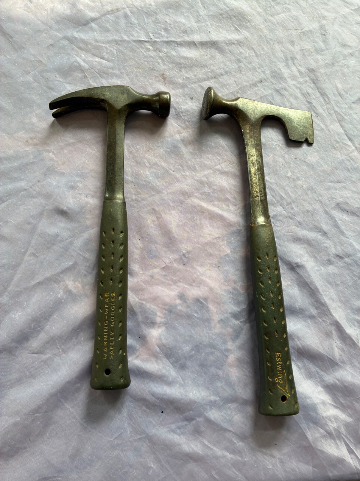 2 ESTWING HAMMERS MARKED E3-165 & E3-11 W NYLON HANDLES - VERY GOOD WORKING COND