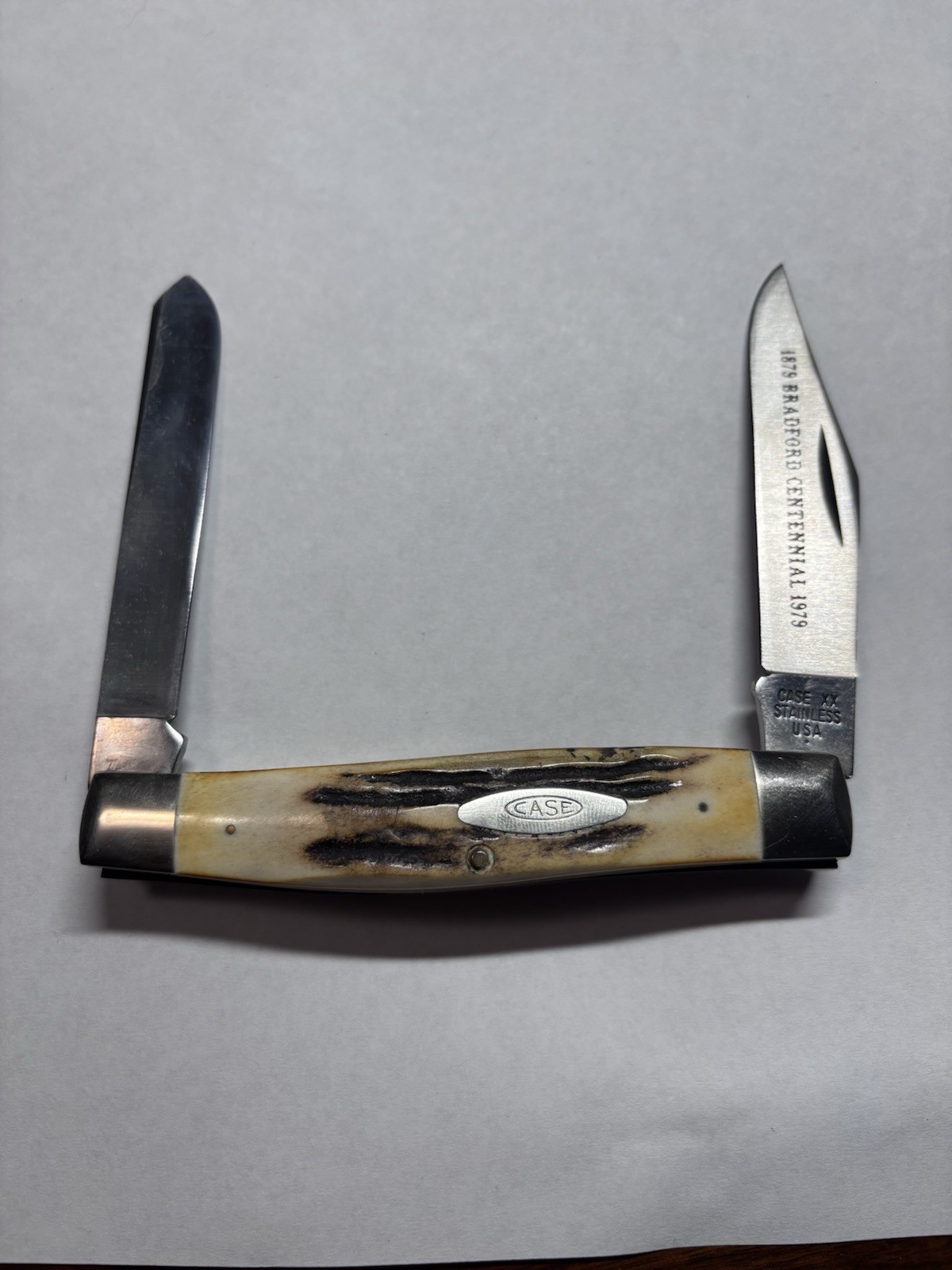 Vintage 1979 CASE XX USA 5275SP SSP Bradford Centennial Genuine Stag Moose Knife