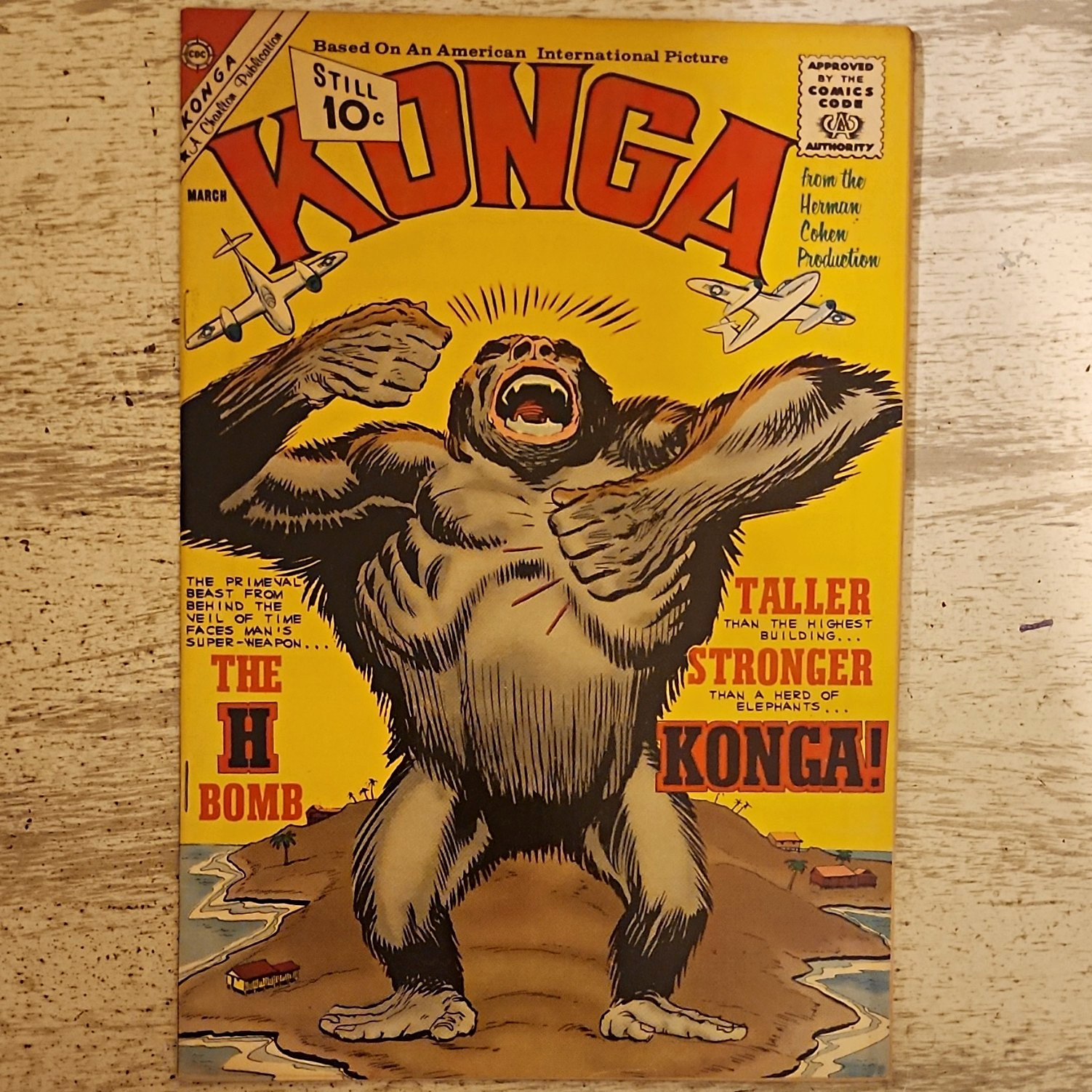 Konga (Charlton Comics) 10¢ Cover ,1962 Ditko Art    the H bomb 💣 7.5 