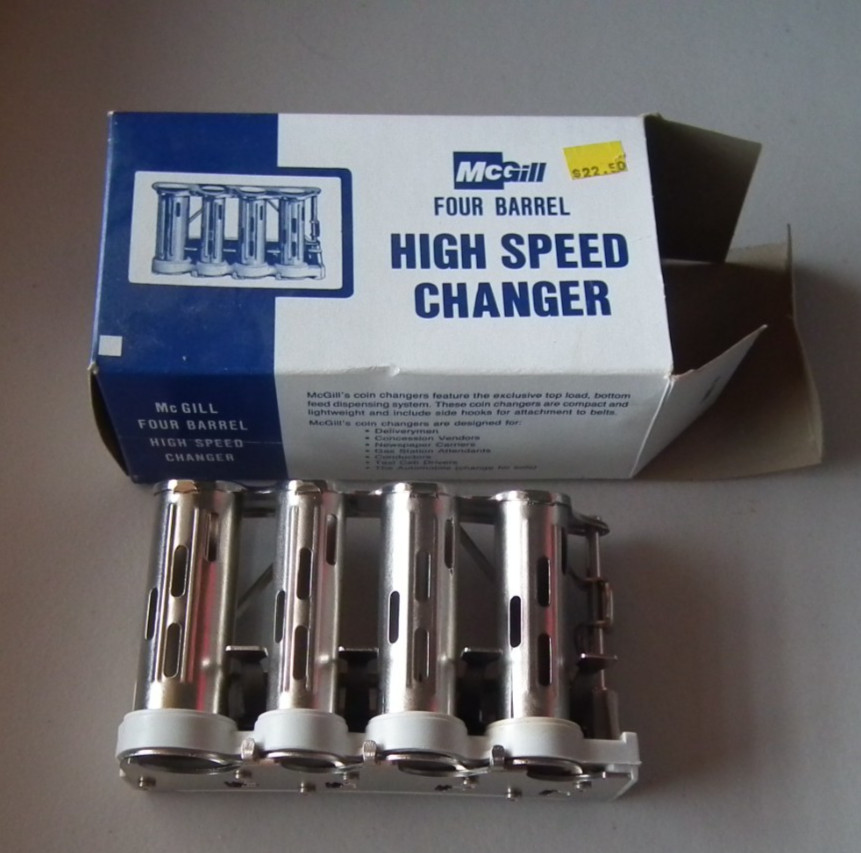 Vintage McGill Four-Barrel High Speed Changer W Belt Clip & Box Illinois, USA